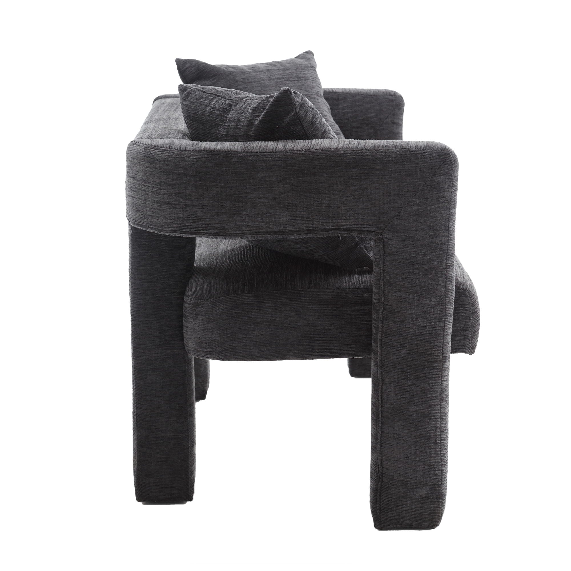 Modern Chenille Loveseat Sofa, Comfy Upholstered 2 Seater