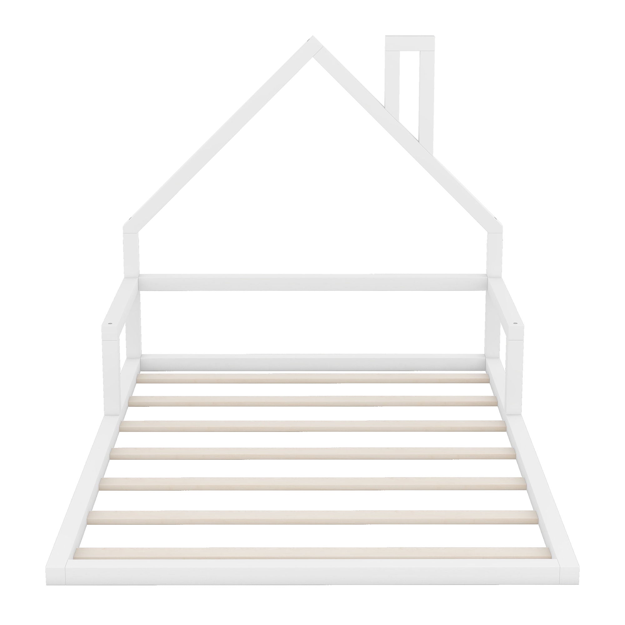 Elegant Floor Bed With House Shaped Headboard