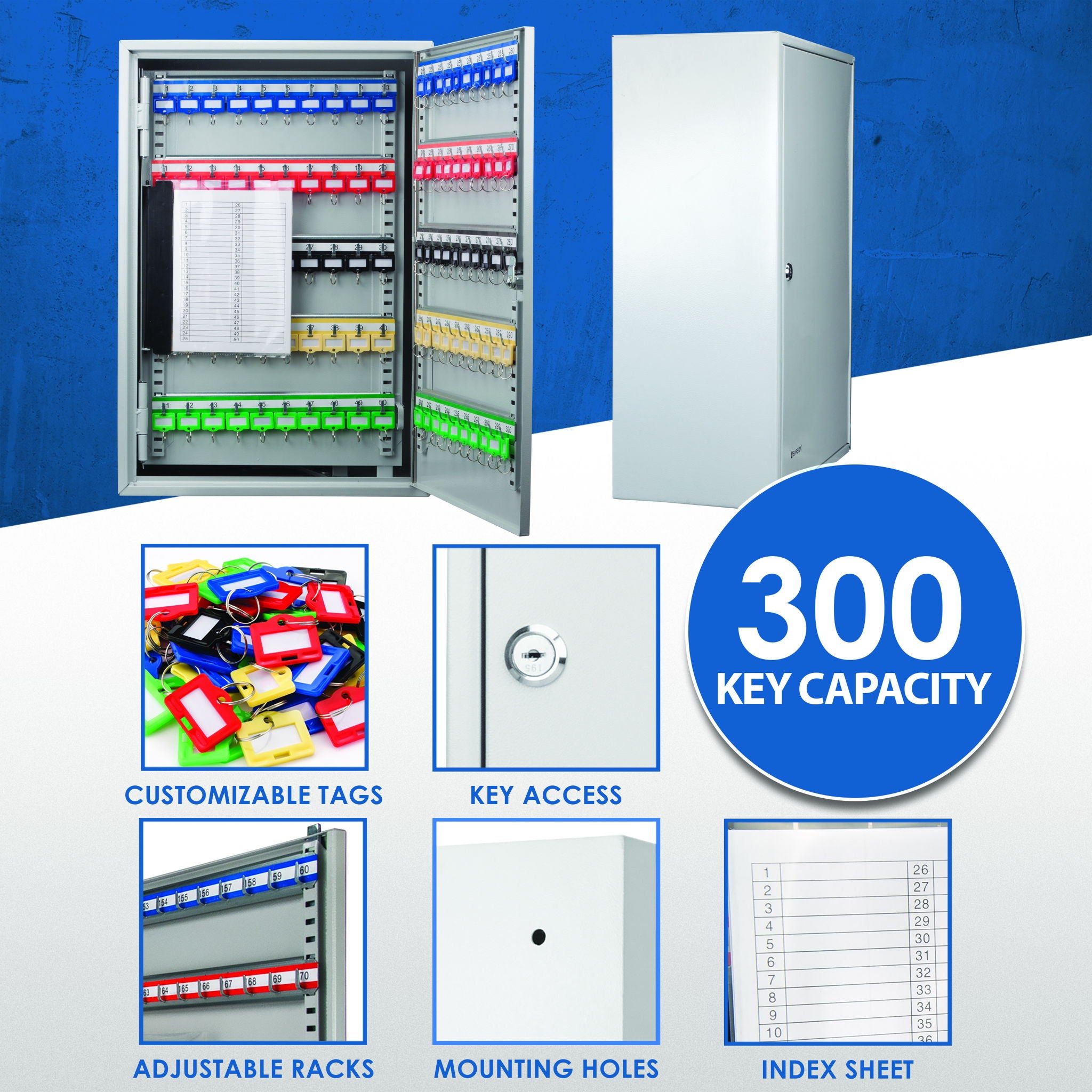 Adjustable Key Cabinet With Lock