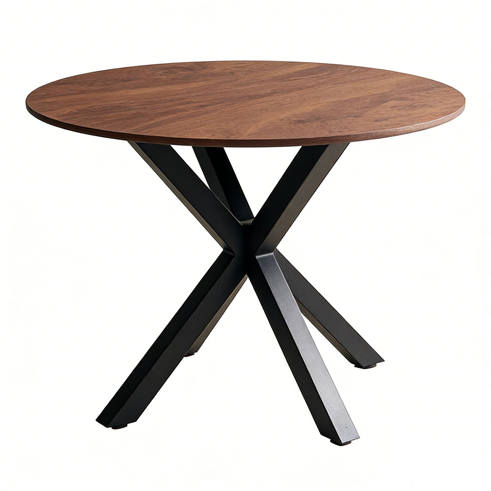 Table Mid-Century Dining Table For 4 - 6 People With Round Table Top, Pedestal Dining Table, End Table Leisure Coffee Table, Cross Leg