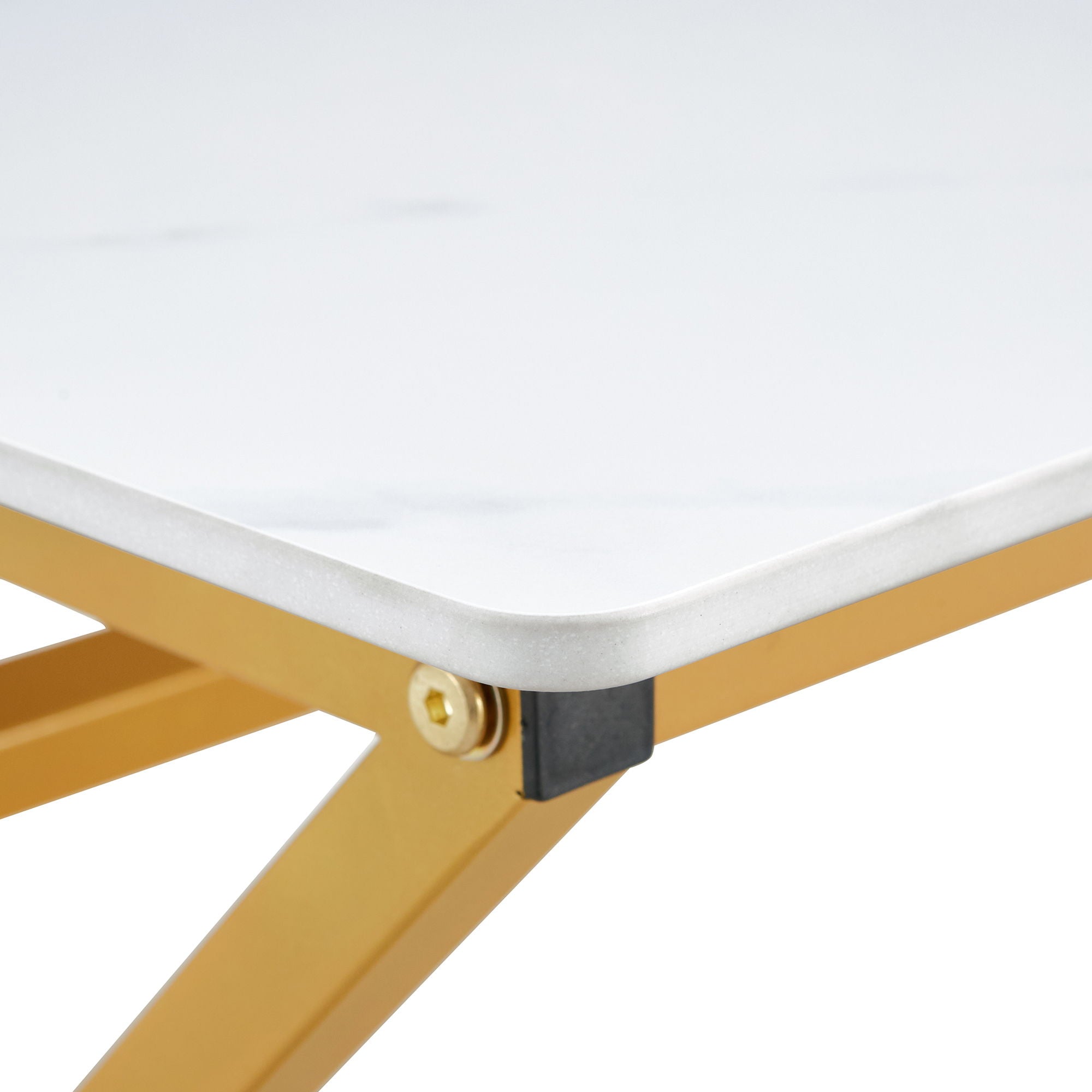 Modern Rock Slab Coffee Table With Metal Legs