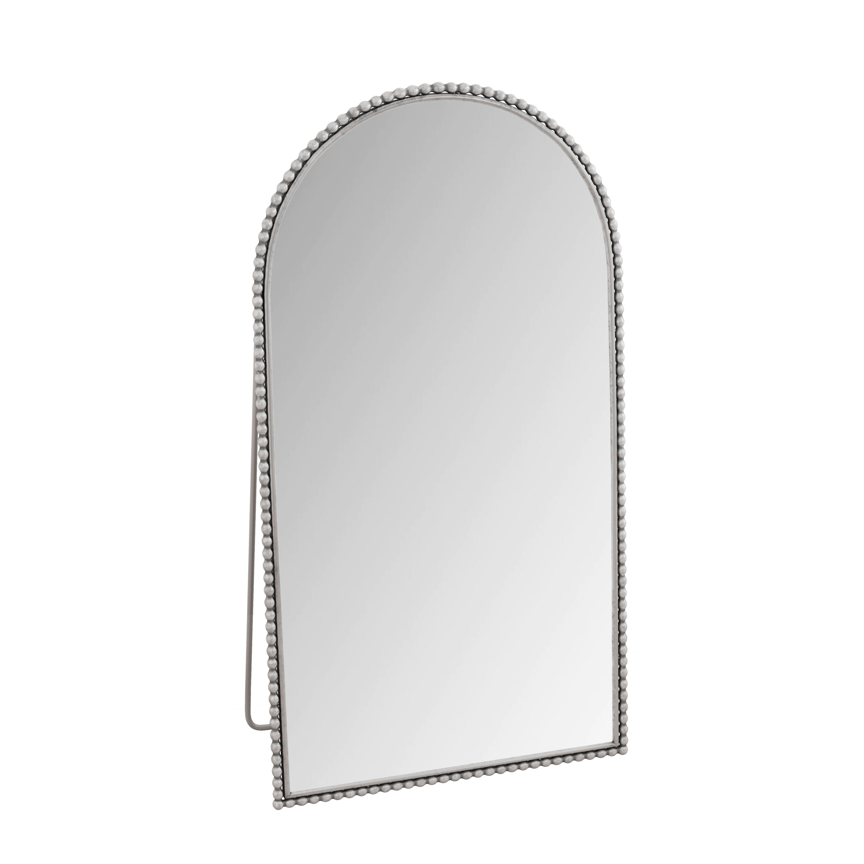Iron Arch Retro Full Length Mirror with Supporting Feet in Silver