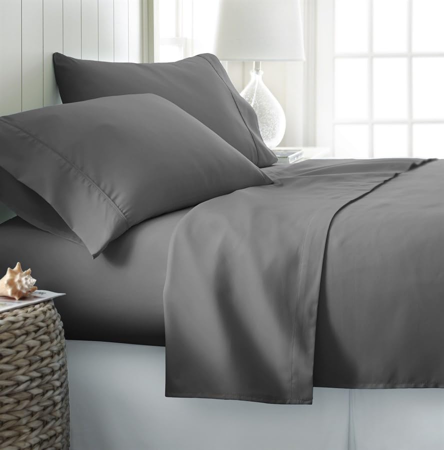 4-Piece 100% Cotton Sheet Set – 300 Thread Count Soft, Breathable, Naturally Cool Sheets with 18" Deep Pockets - Best Buy Furniture