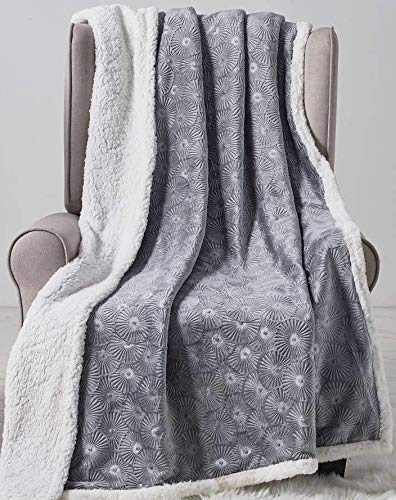 Decor&More Bon Iver Collection Extra Soft Bursting Fireworks Embossed Microplush Throw Blanket with Sherpa Backing (50" x 60") - Best Buy Furniture