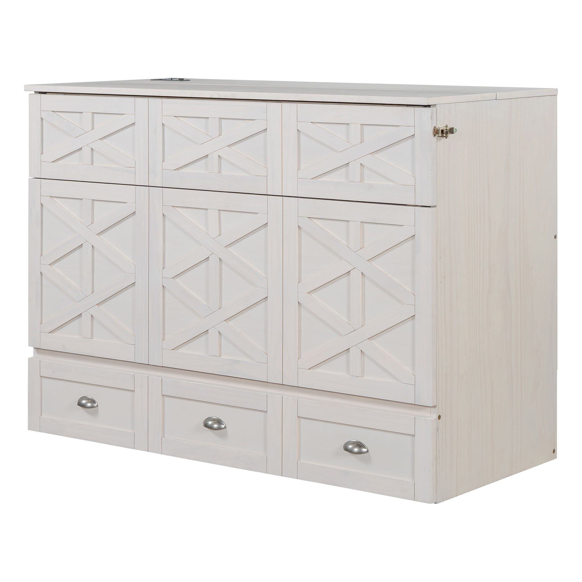 Murphy Bed With Large Drawers And USB Ports