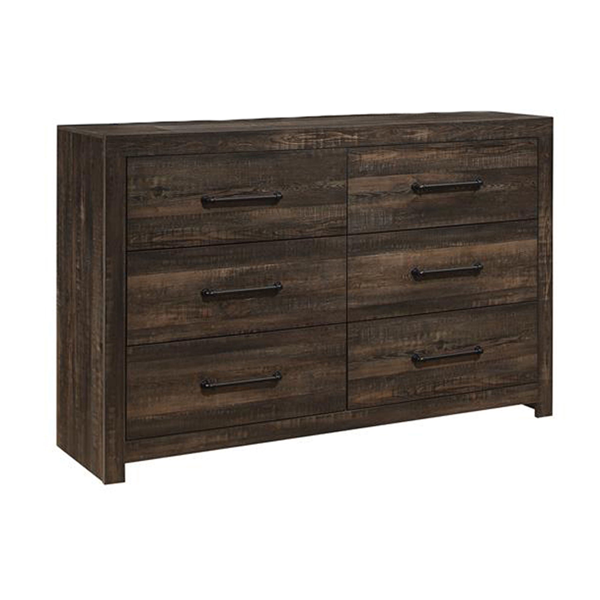 Monica - Queen Bed With Dark And Slat Headboard - Dark Oak