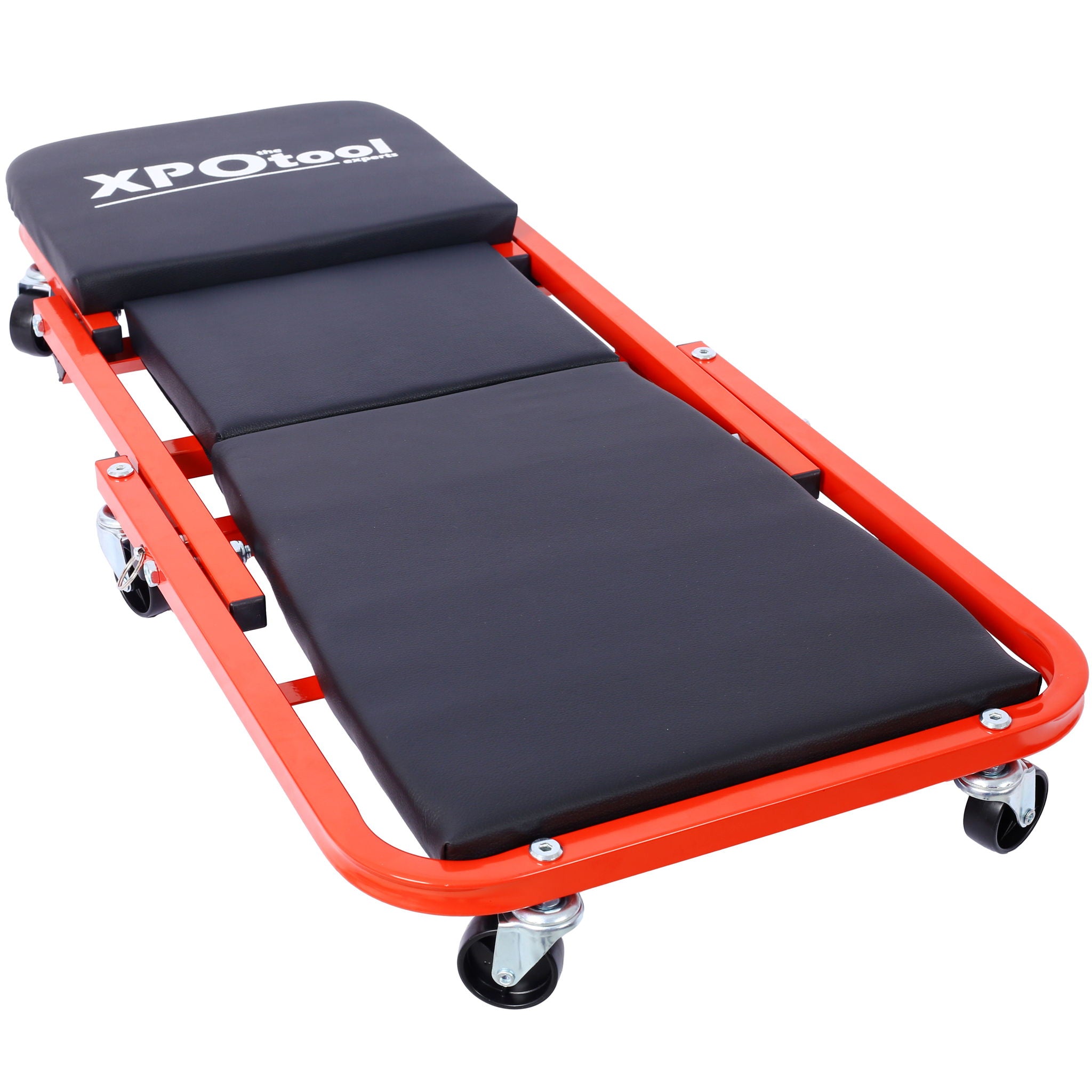 Mechanic Creeper, Z Creeper Seat 2 In 1 Low Profile With 6 Wheels Steel Vinyl - Red