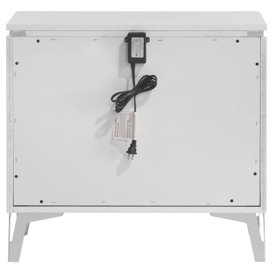 Cassia - 2-Drawer Nightstand Bedside Table - White High Gloss
