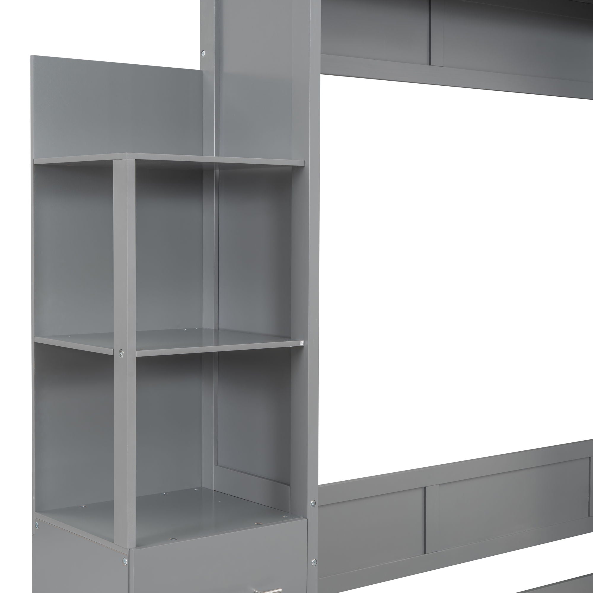Murphy Wall Bed With Shelves, Drawers And LED Lights