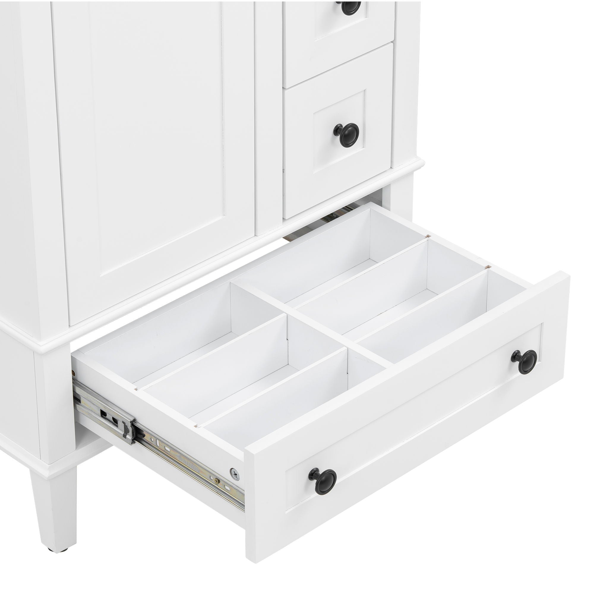 Bathroom Vanity With Integrated Basin, Soft Close Drawers, Door Mounted Double Layer Shelf