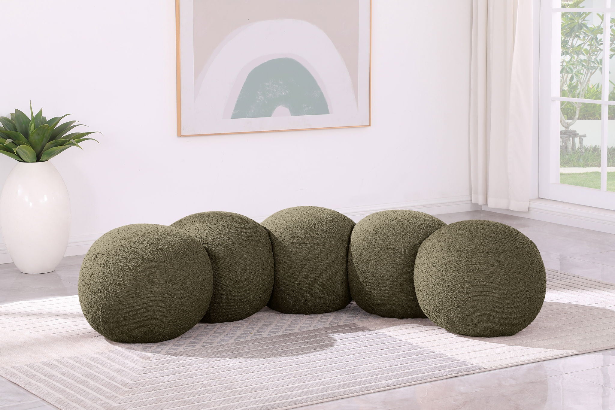 Apollo - Boucle Fabric Bench