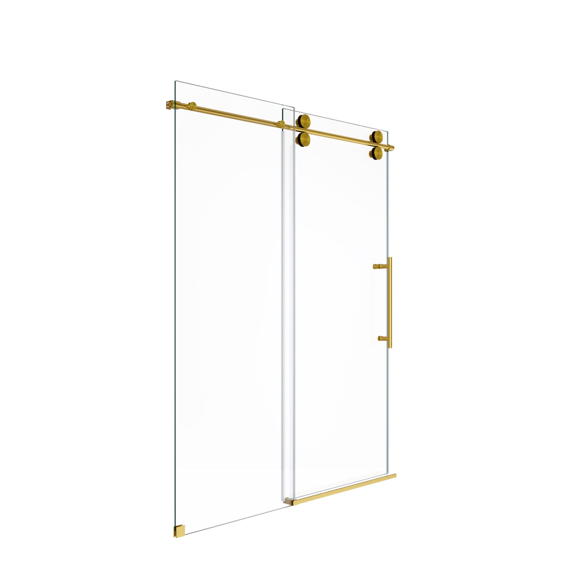 Frameless Single Sliding Shower Door With Clear Tempered Glass