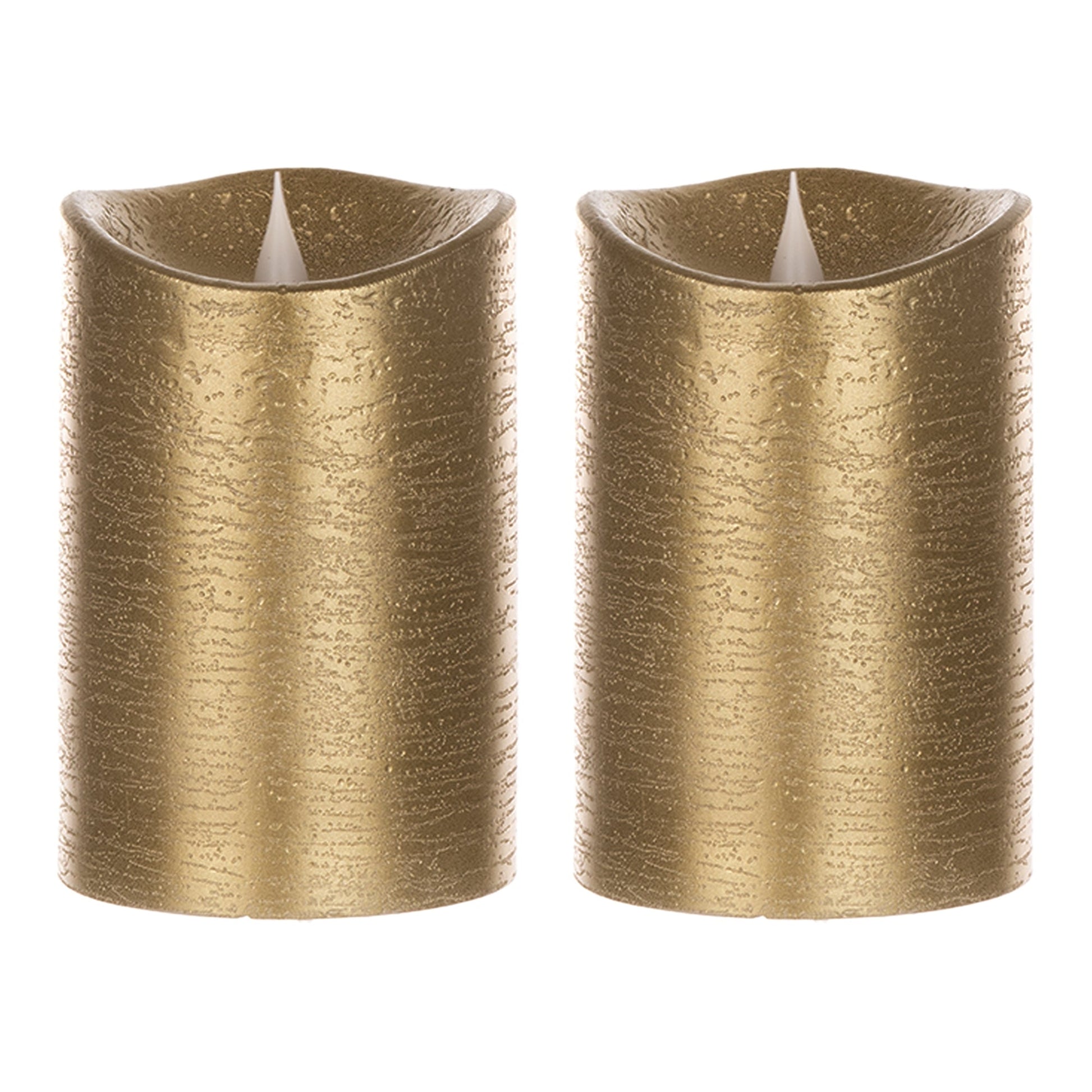 5.25" Gold Simplux Designer LED Candle with remote (Set of 2) - Tuesday Morning - Candles