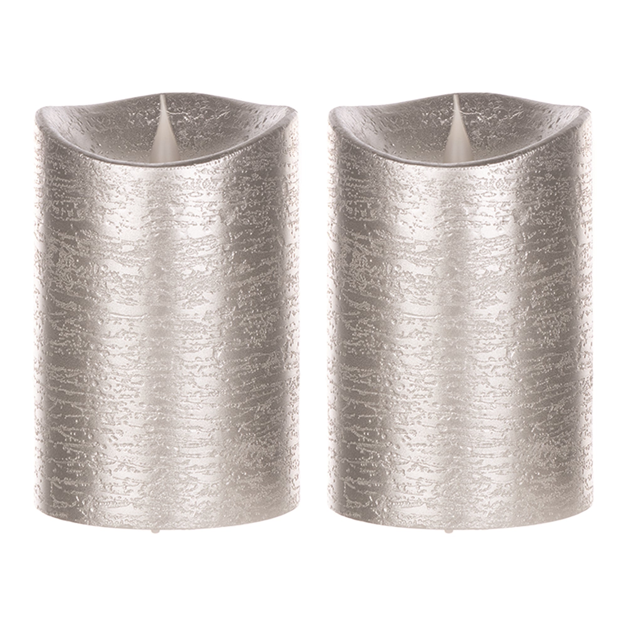 5.25" Silver Simplux Designer LED Candle with remote (Set of 2) - Tuesday Morning - Candles