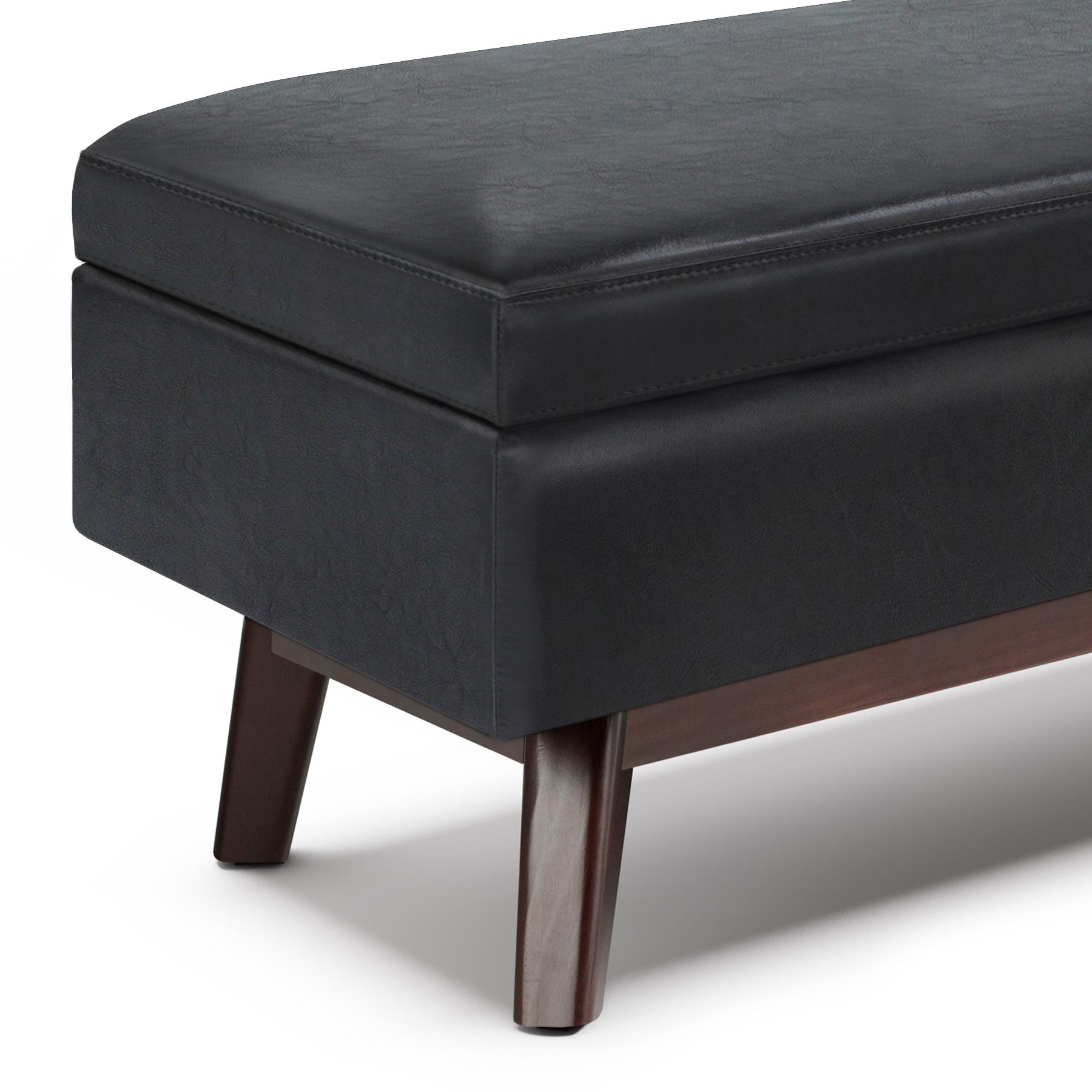 Owen - Rectangular Storage Ottoman - Midnight Black - Best Buy Furniture