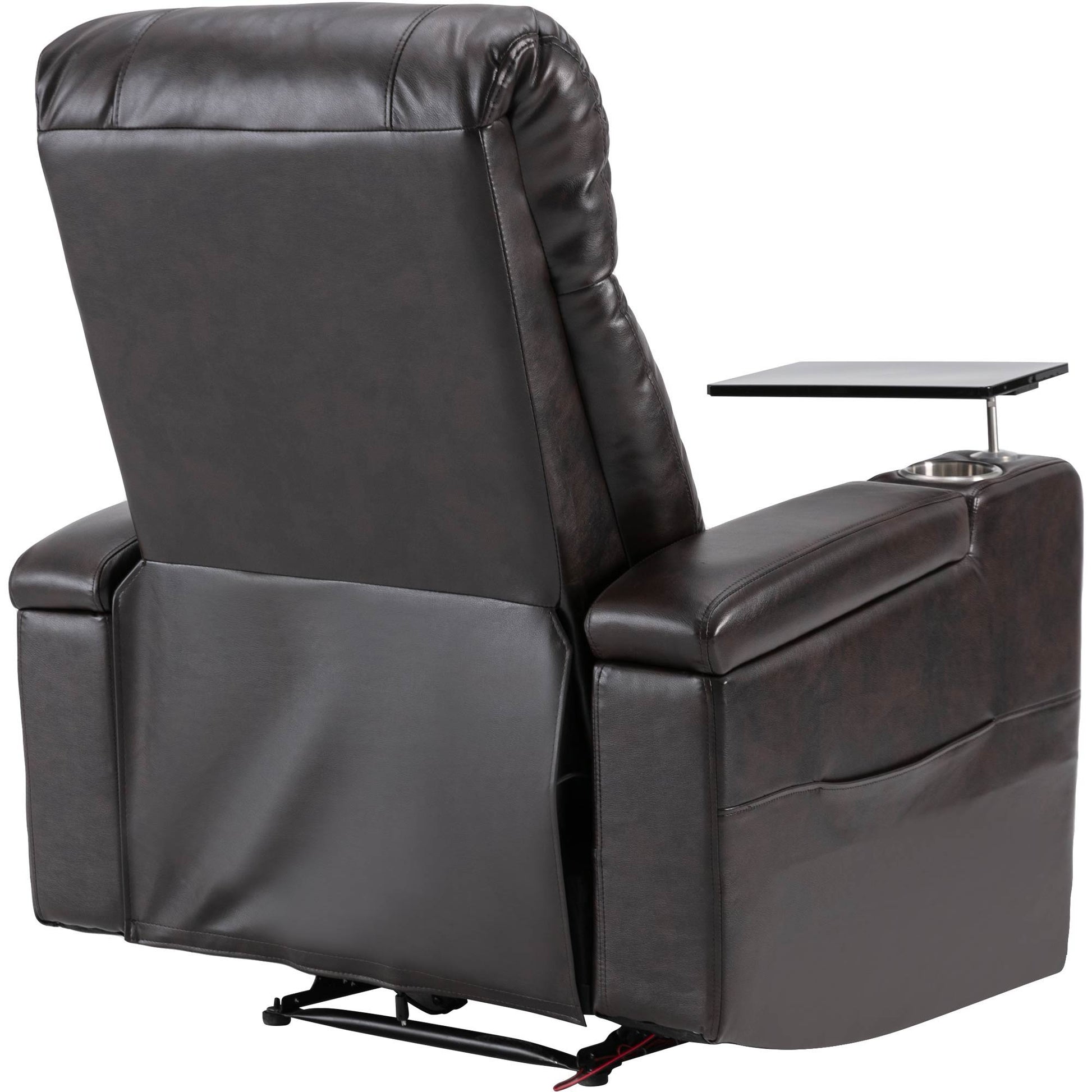 Power Recliner With Storage Arms, Cupholders, Swivel Tray Table And Cell Phone Stand - Brown - Best Buy Furniture
