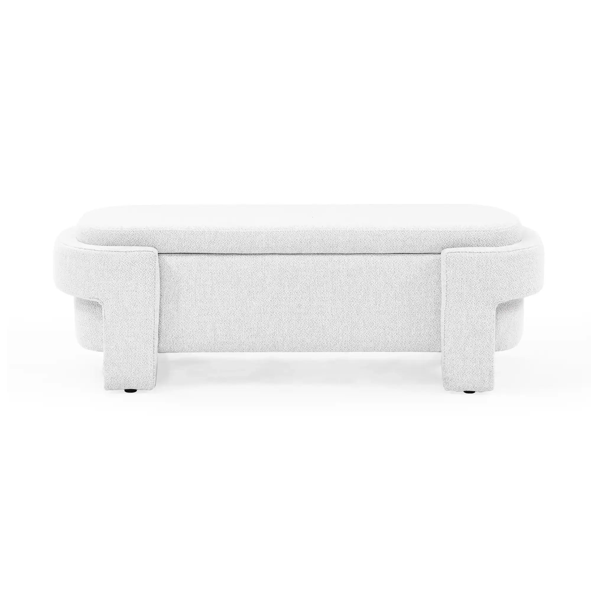 Tessa Cream Linen Storage Bench - Best Buy Furniture