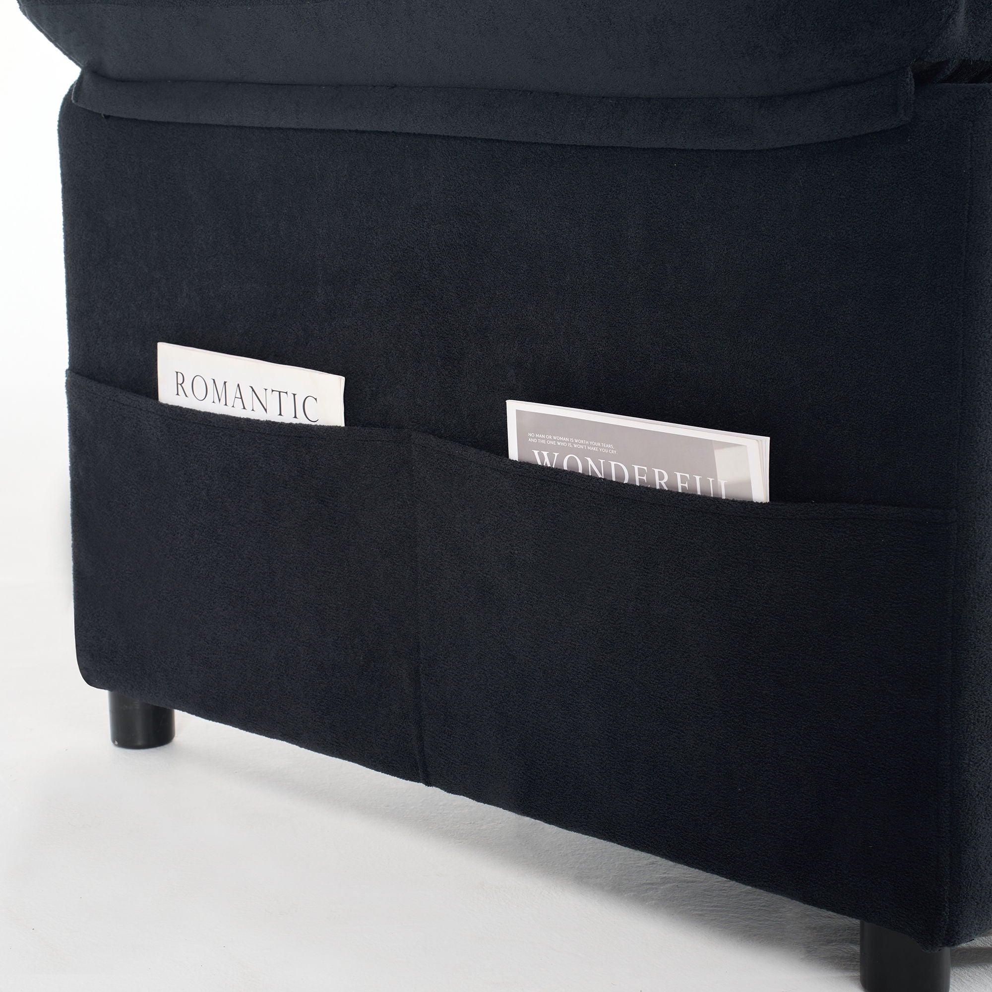 Convertible Pull Out Sofa Bed Queen Size, 3 In 1 With Side Storage