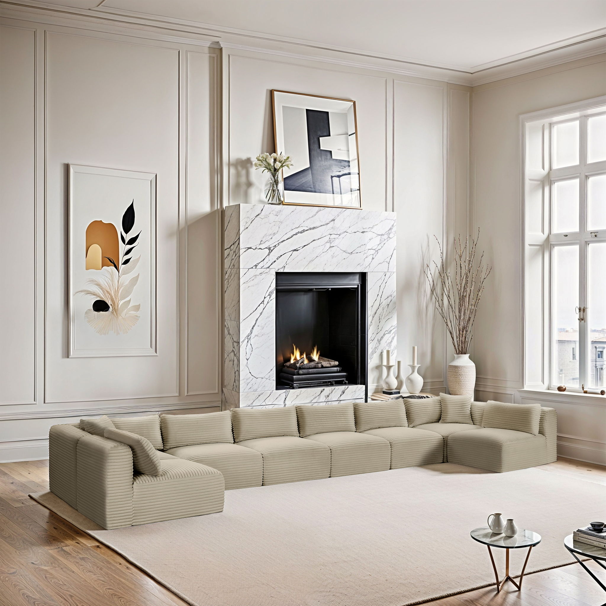 Shaggy - 8 Piece Modular U-Shaped Armless Sectional