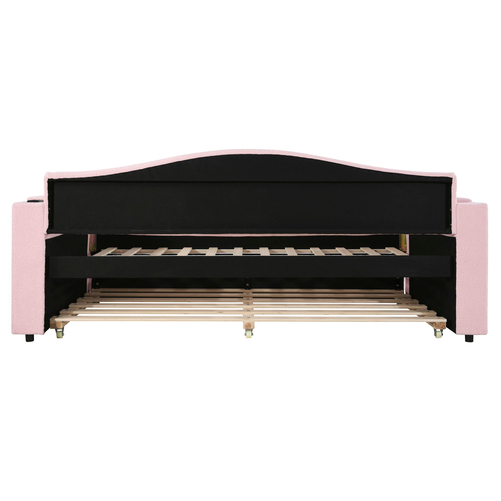 Upholstered Daybed With Storage Armrests, Trundle And Latest Integrated Bluetooth Audio System