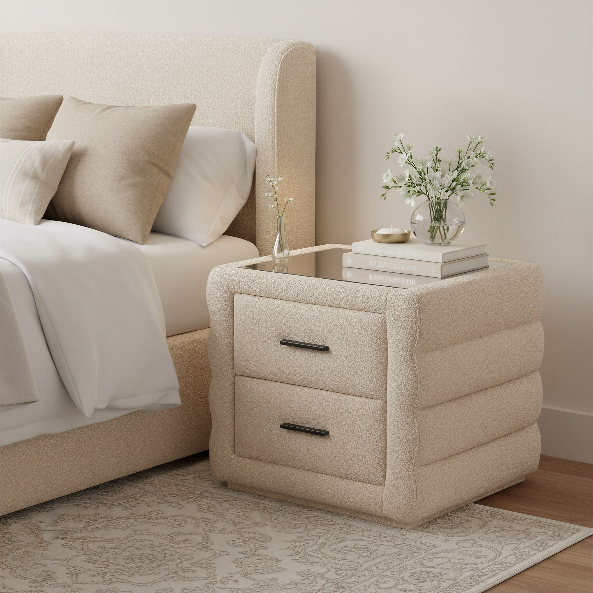 Soffice - Nightstand - Beige