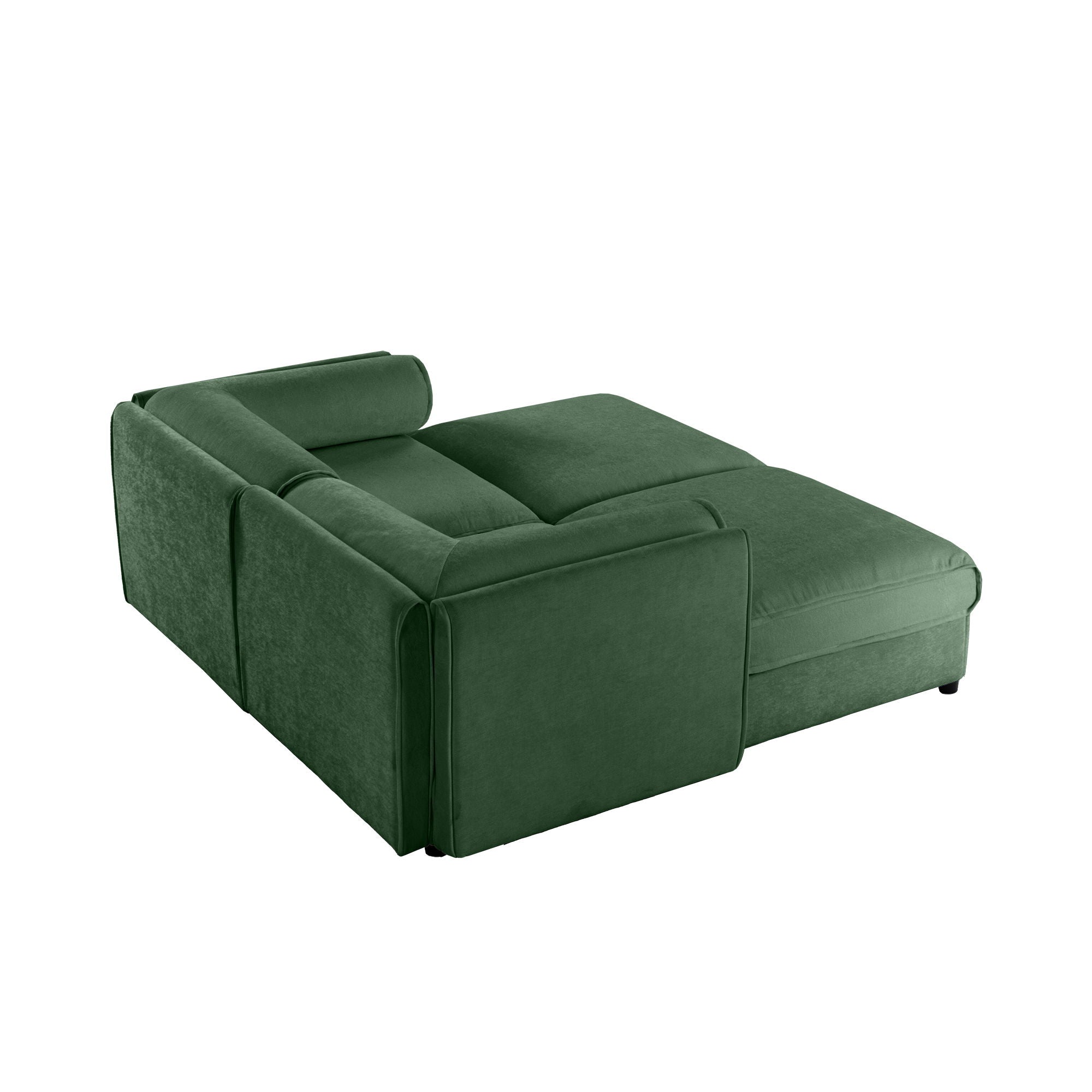 Contemporary Elegant White Chenille Sofa With Storage And Ottoman