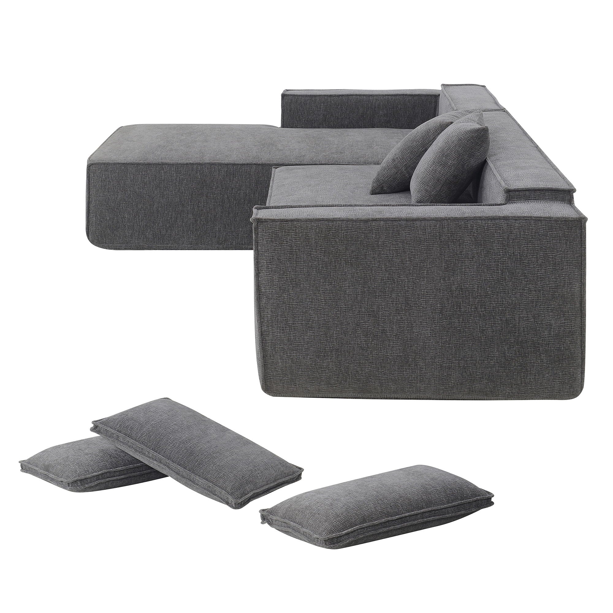 Free Combination Minimalist Style Modular Sectional, Wrinkle Resistant Couch Set L Shaped Compressed Sofa For Living Room