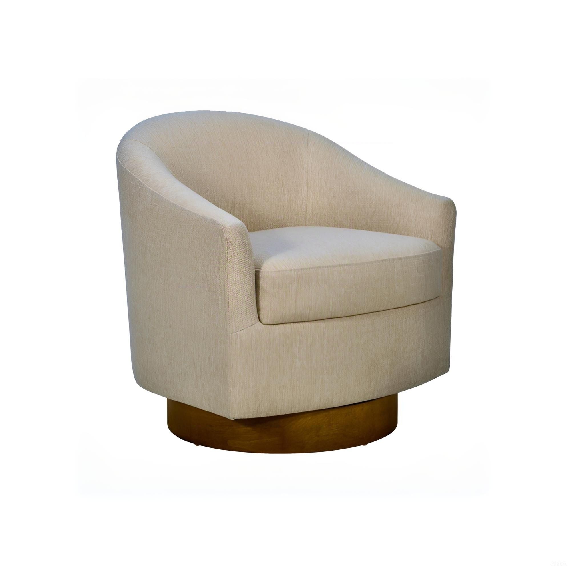 Upholstered Swivel Chair - Natural