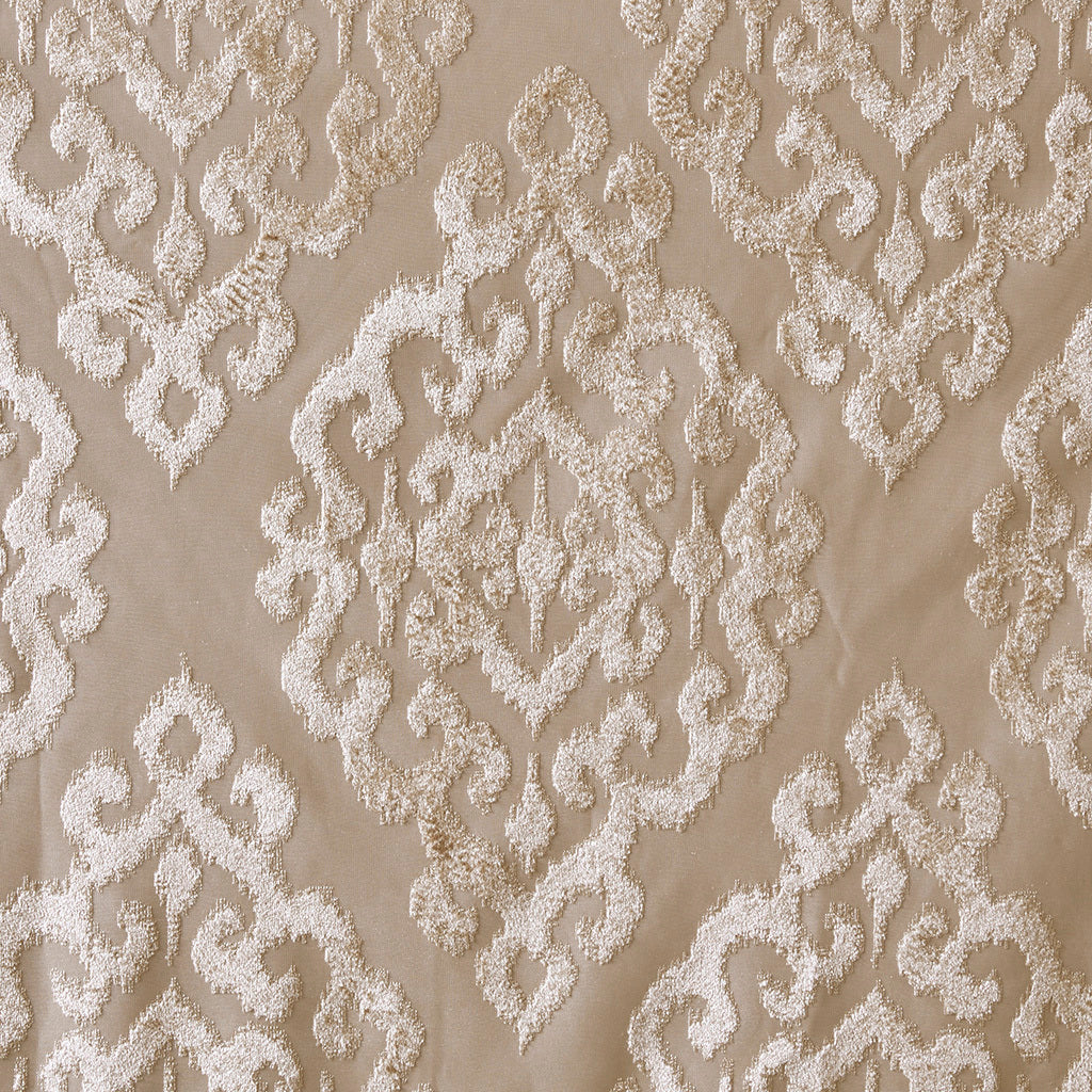 Knitted jacquard damask total blackout grommet top curtain panel (only 1 pc panel)