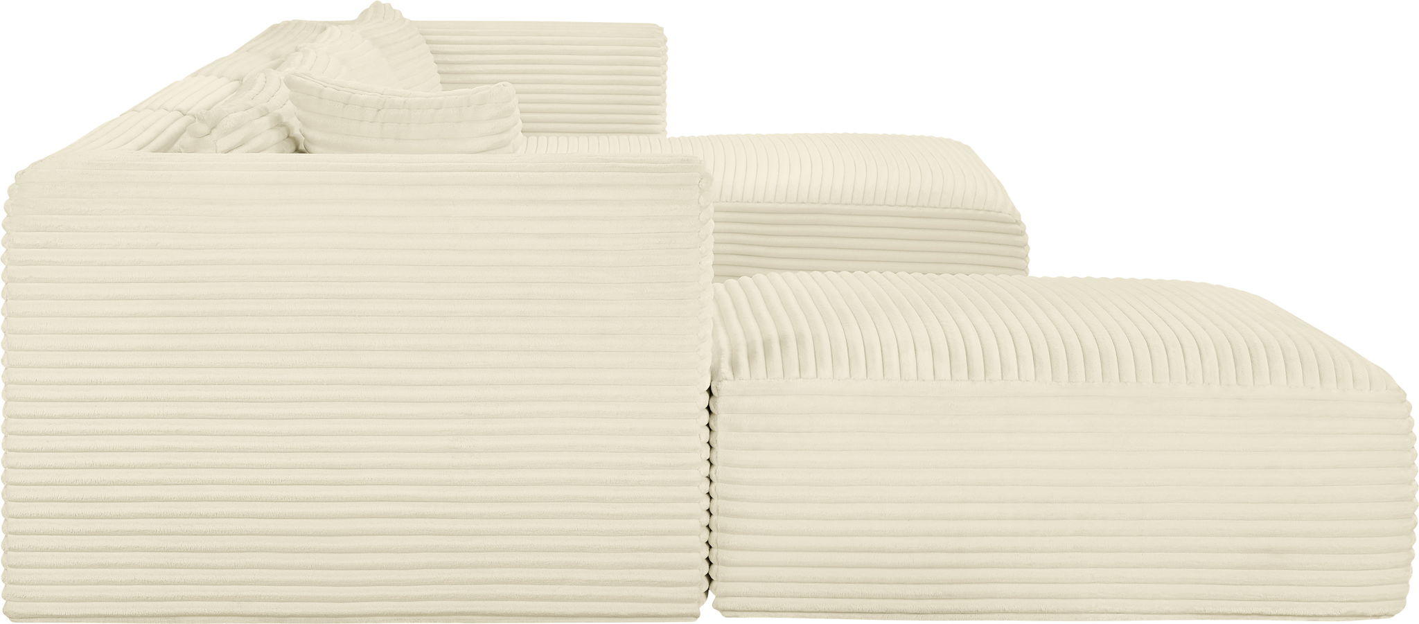 Shaggy - 5 Piece Modular Sectional With Chaise And Ottoman