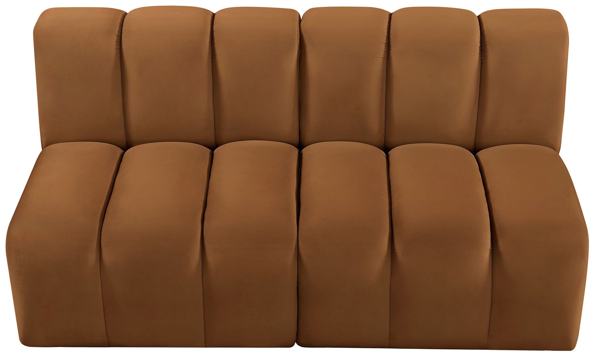Arc - Velvet 2 Pieces Modular Sofa - Saddle