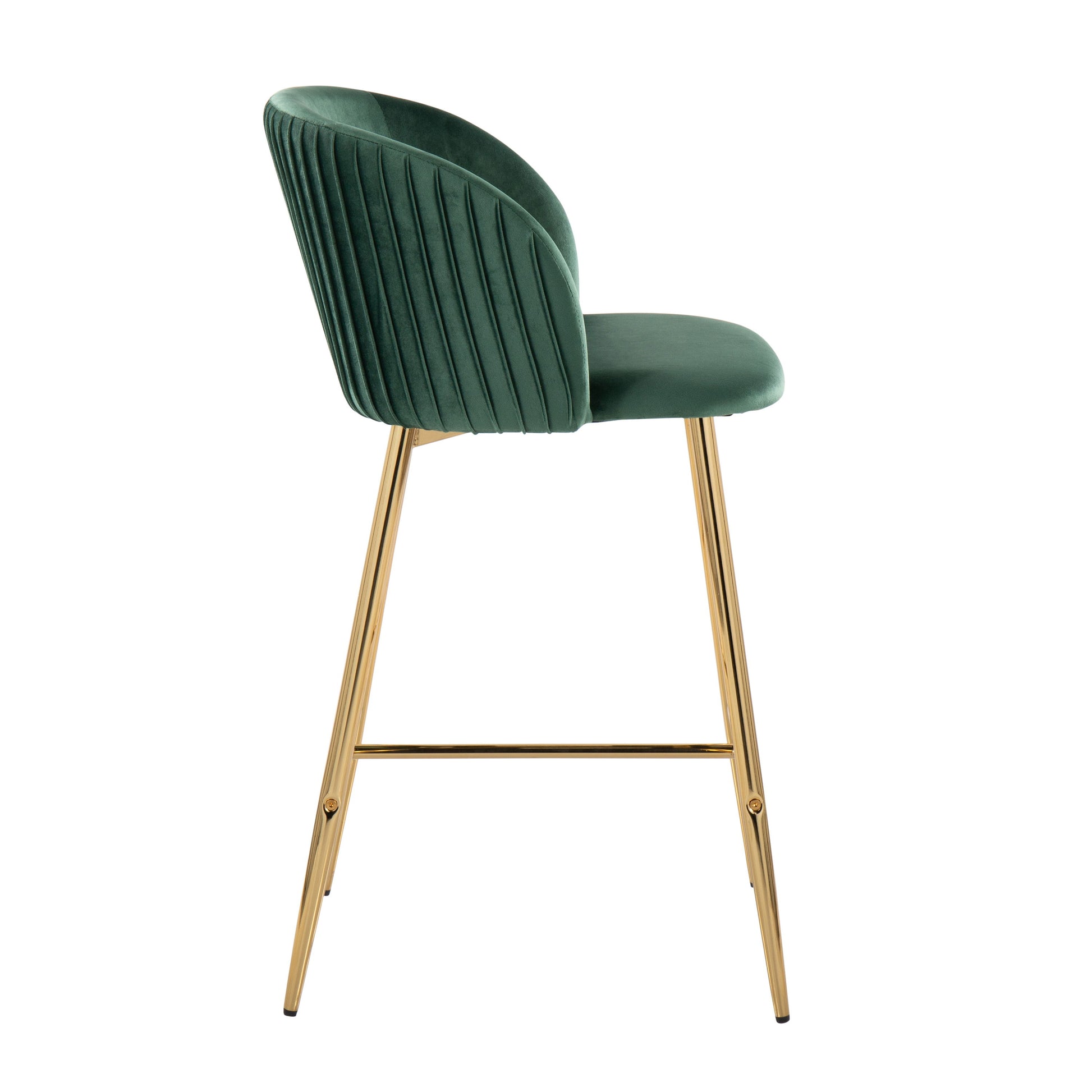 Fran - Pleated Contemporary / Glam Fixed Height Counter Stool (Set of 2) - Best Buy Furniture