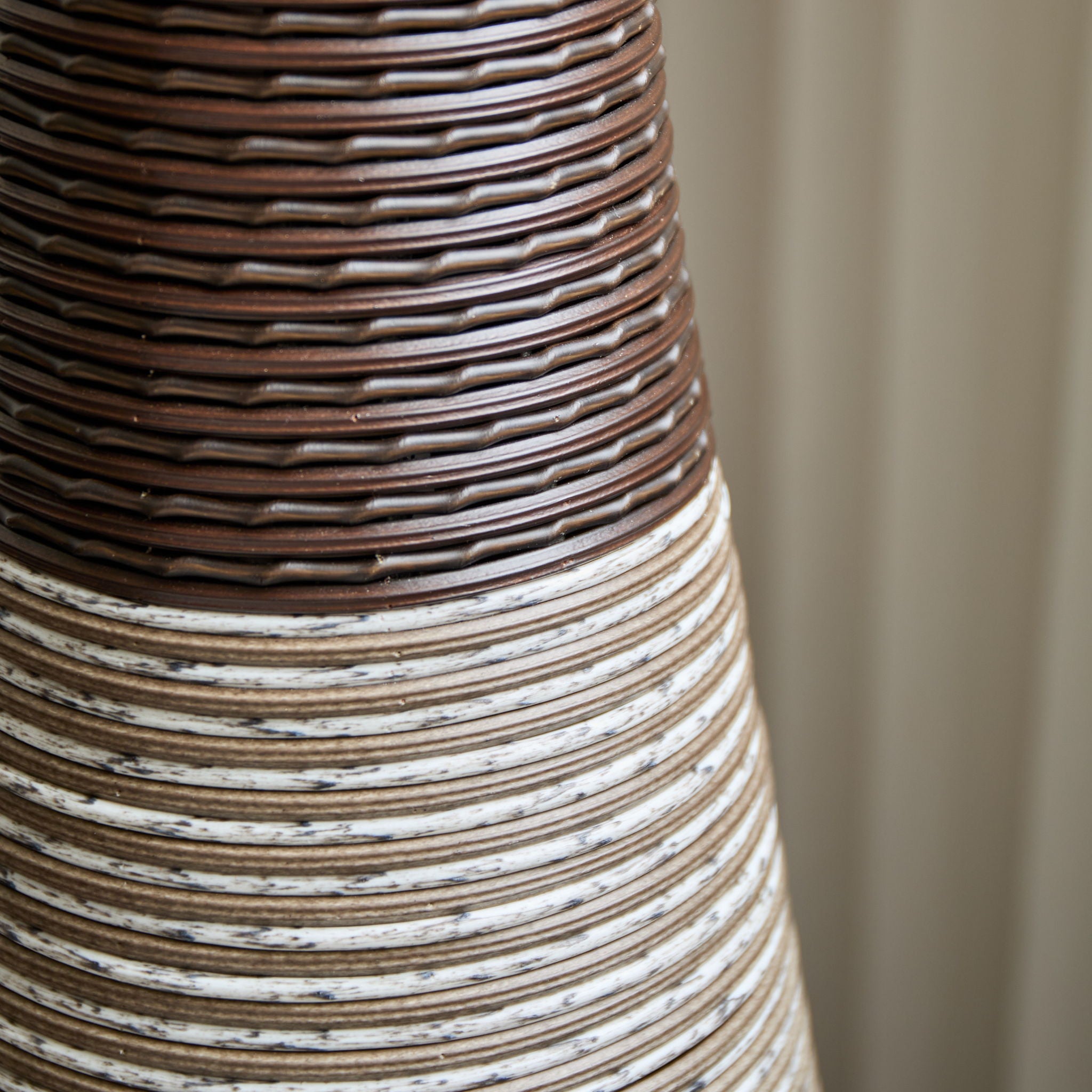 Tall Standing Designer Floor Vase Durable Artificial Rattan Elegant 2 Tone Finish Ideal Decor Accent For Living Room, Bedroom, Entryway Stylish Home Decor Statement Piece - Black / Gray - Best Buy Furniture