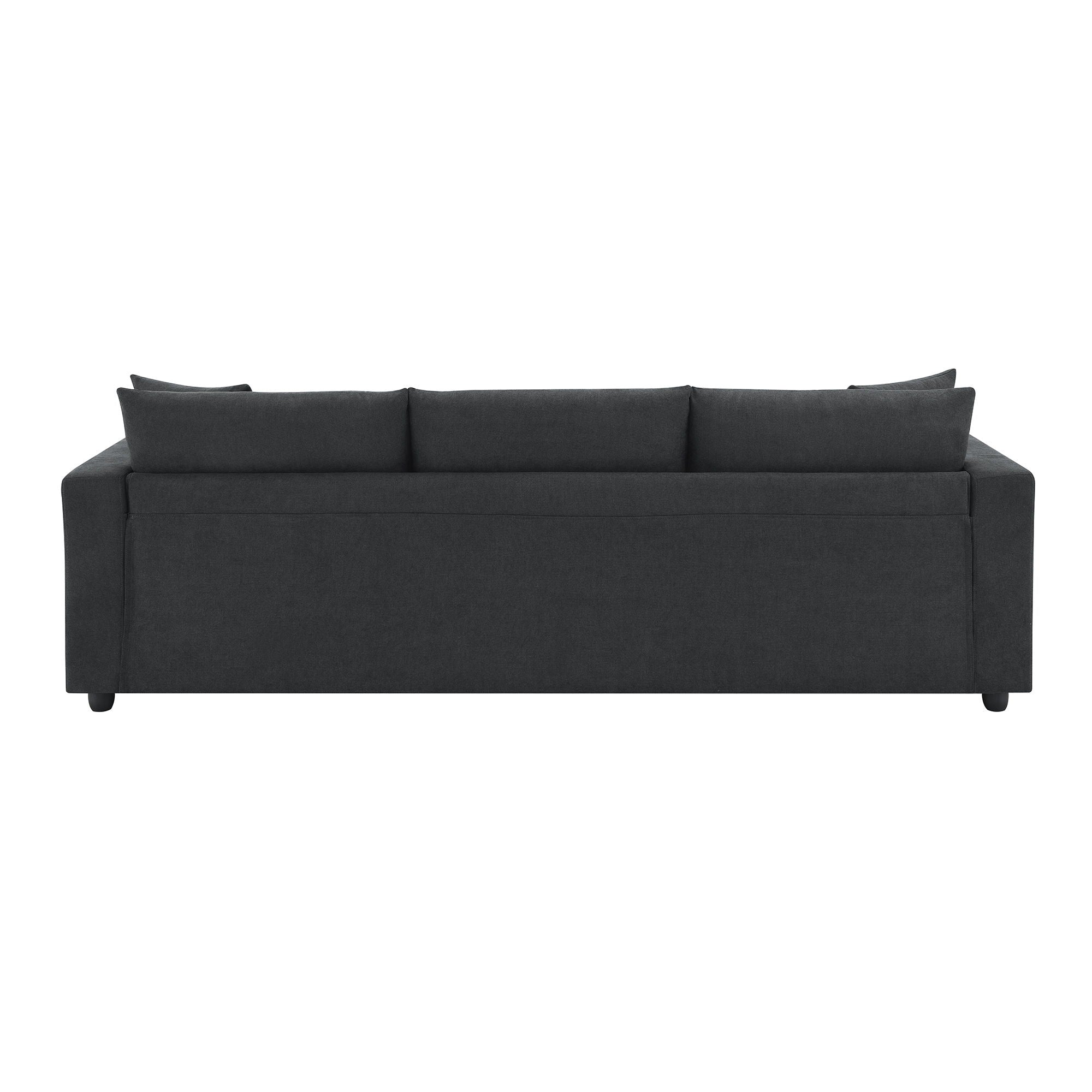 Modern Sectional Sofa With Throw Pillows, Cloud L Shaped Couch Set With Wide 4 Seat Comfy Couch Set With Movable Ottoman