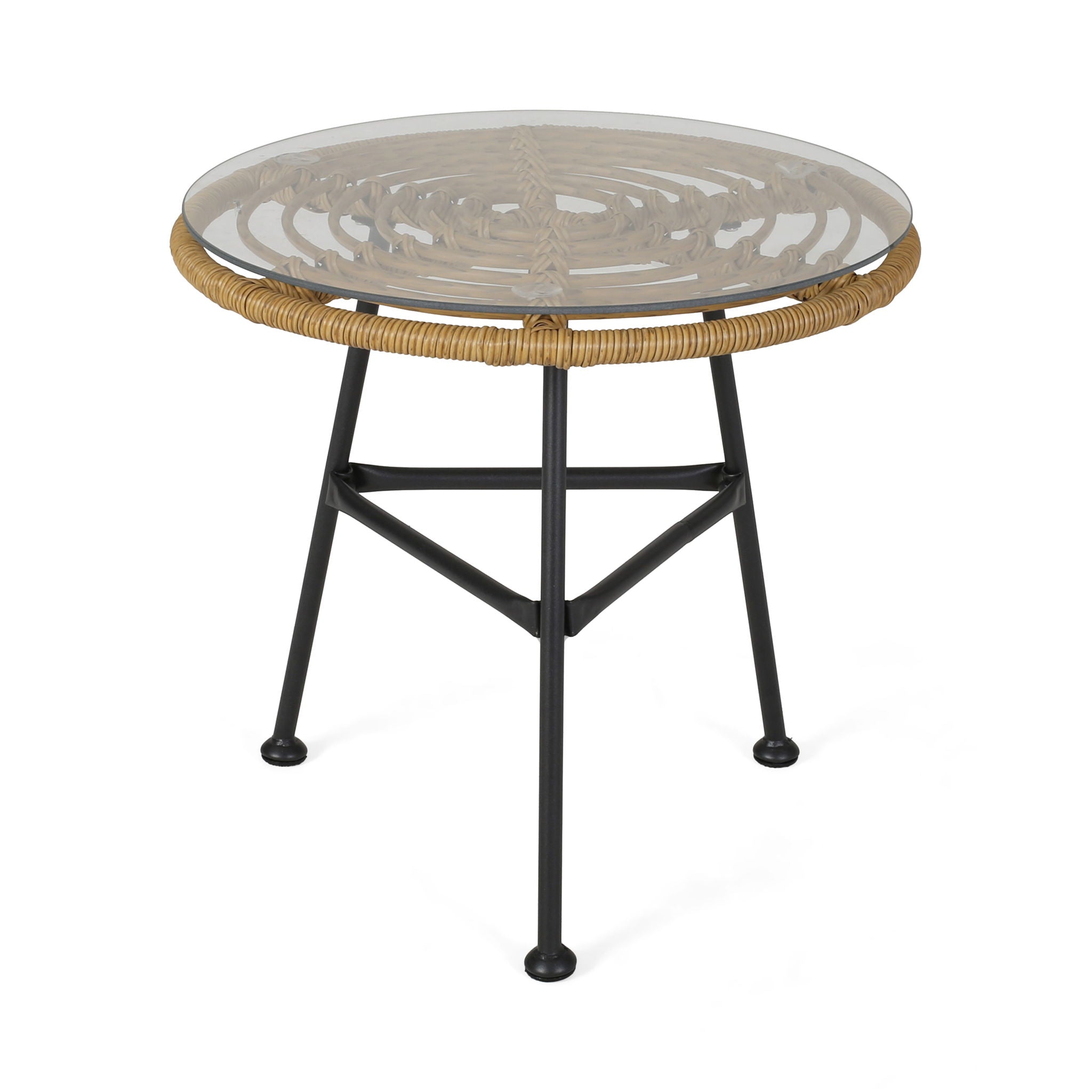 Petrichor - Outdoor Side Table With Tempered Glass And Steel Frame - Best Buy Furniture