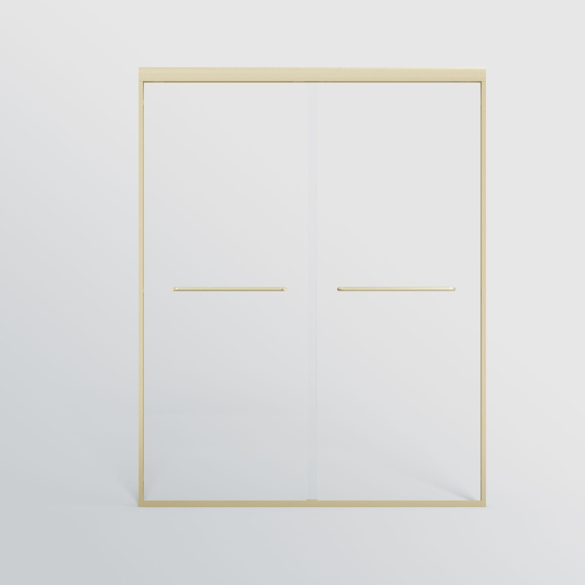 Double Sliding Shower Door, Semi-Frameless Bypass Bathroom Sliding Door With 1/4" (6 Mm) Tempered Glass For Walk-In Shower
