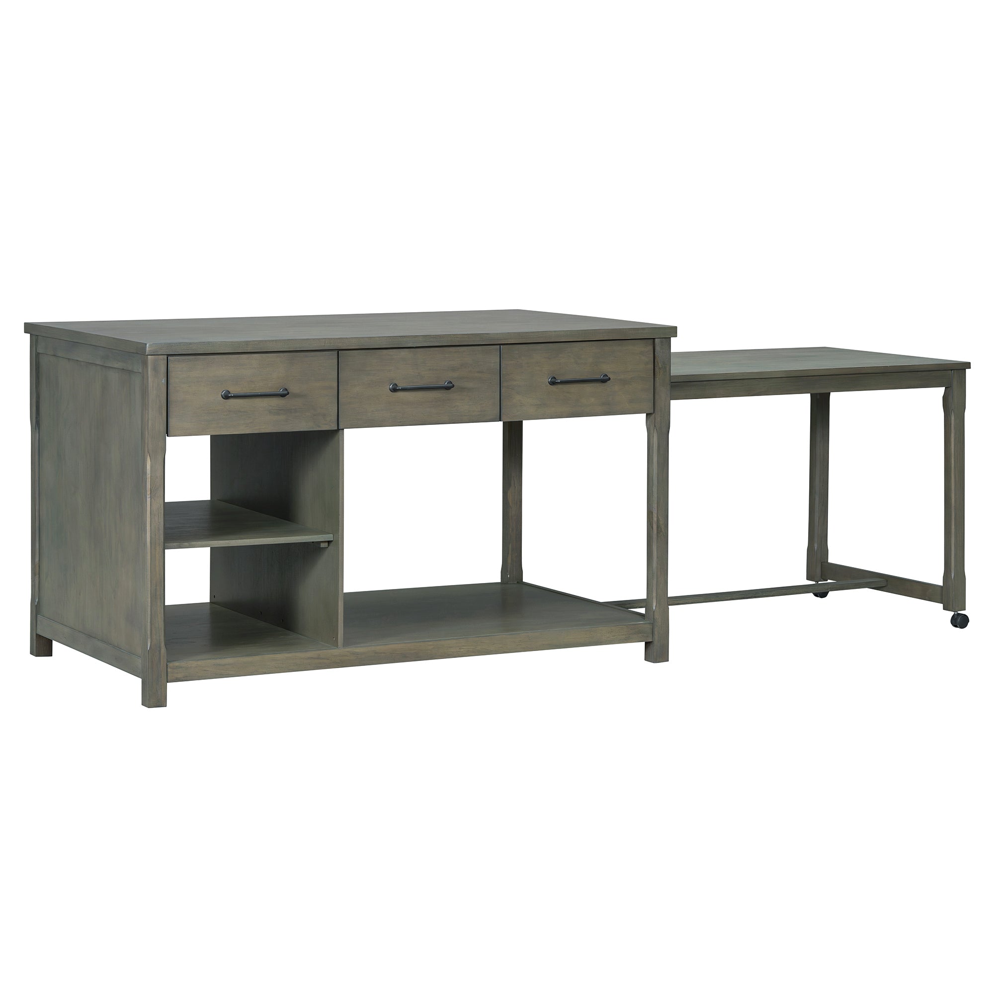 TREXM Extendable Kitchen Island with Storage