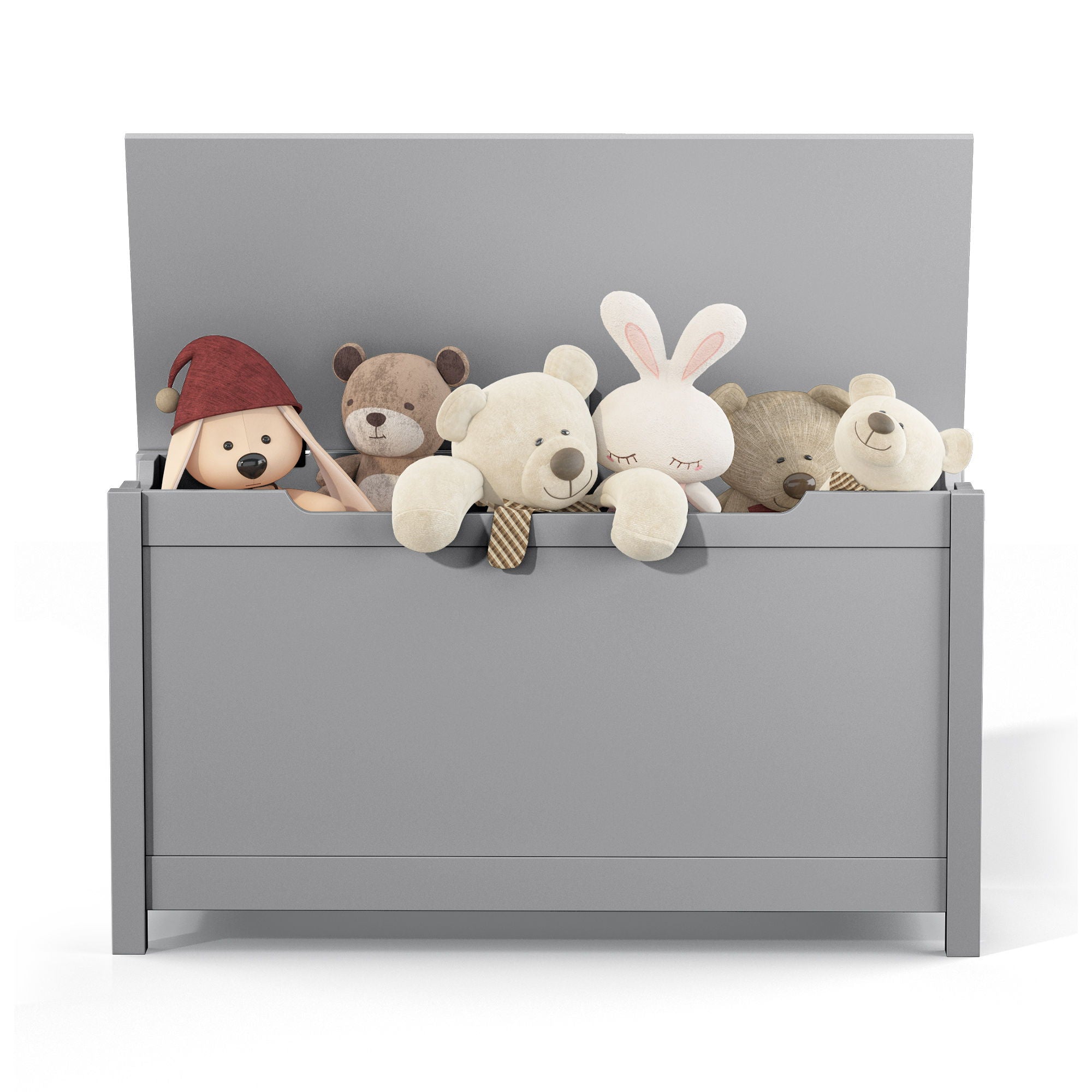 Toy Box Storage With Safety Hinged Lid