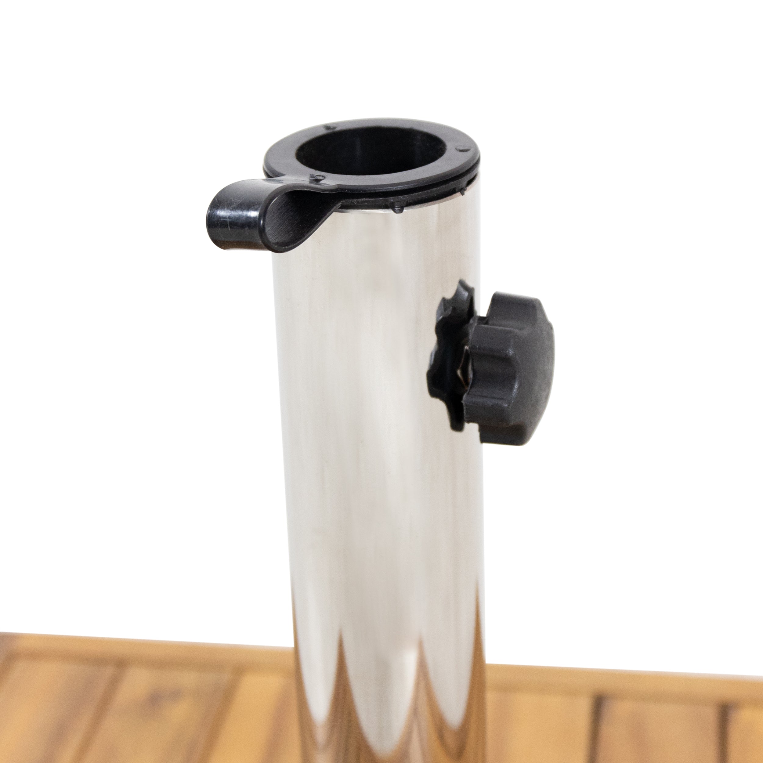 RALPH Square Umbrella Base with Teak Finish and Acacia Wood Construction