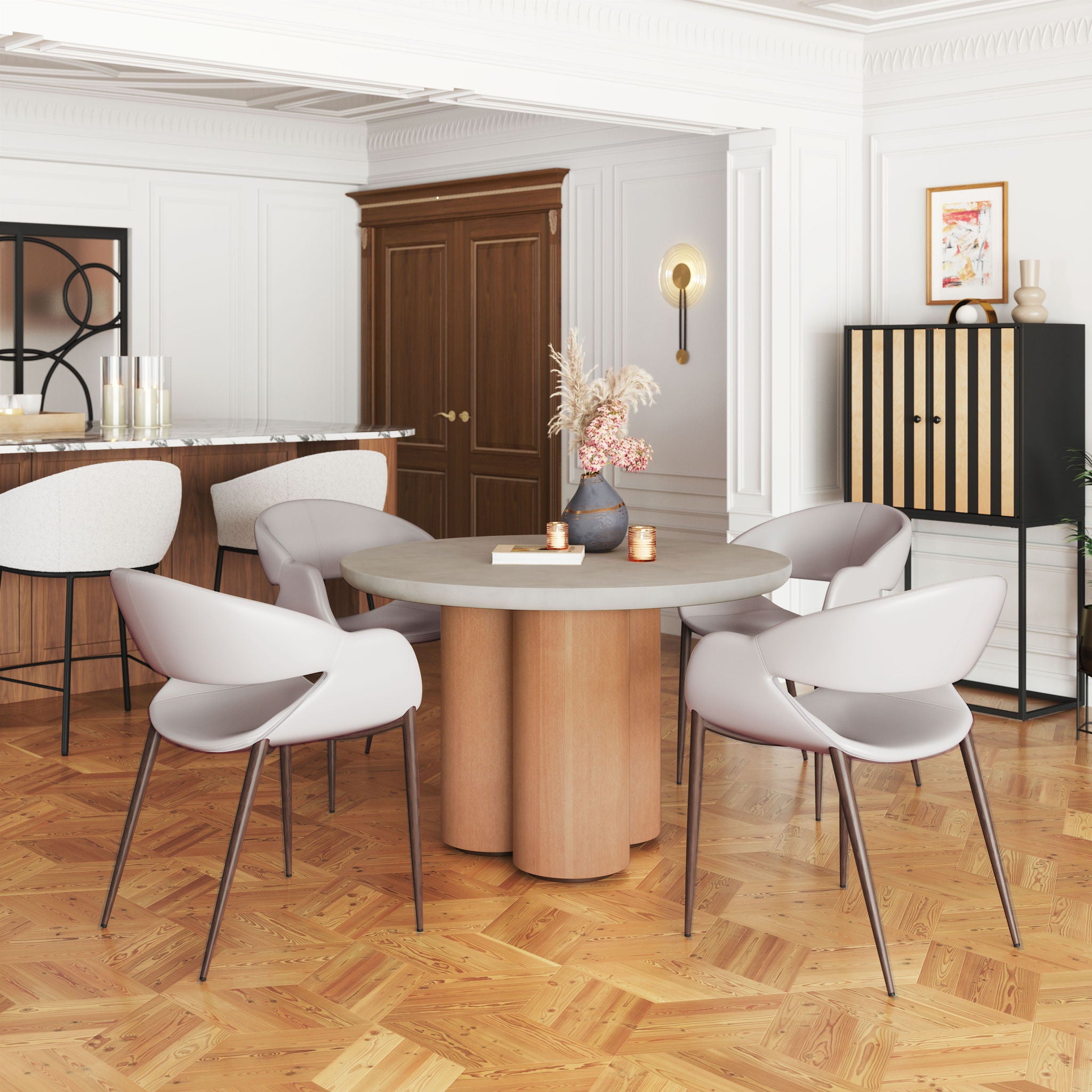 Limay - Dining Chair (Set of 2) - Beige / Walnut