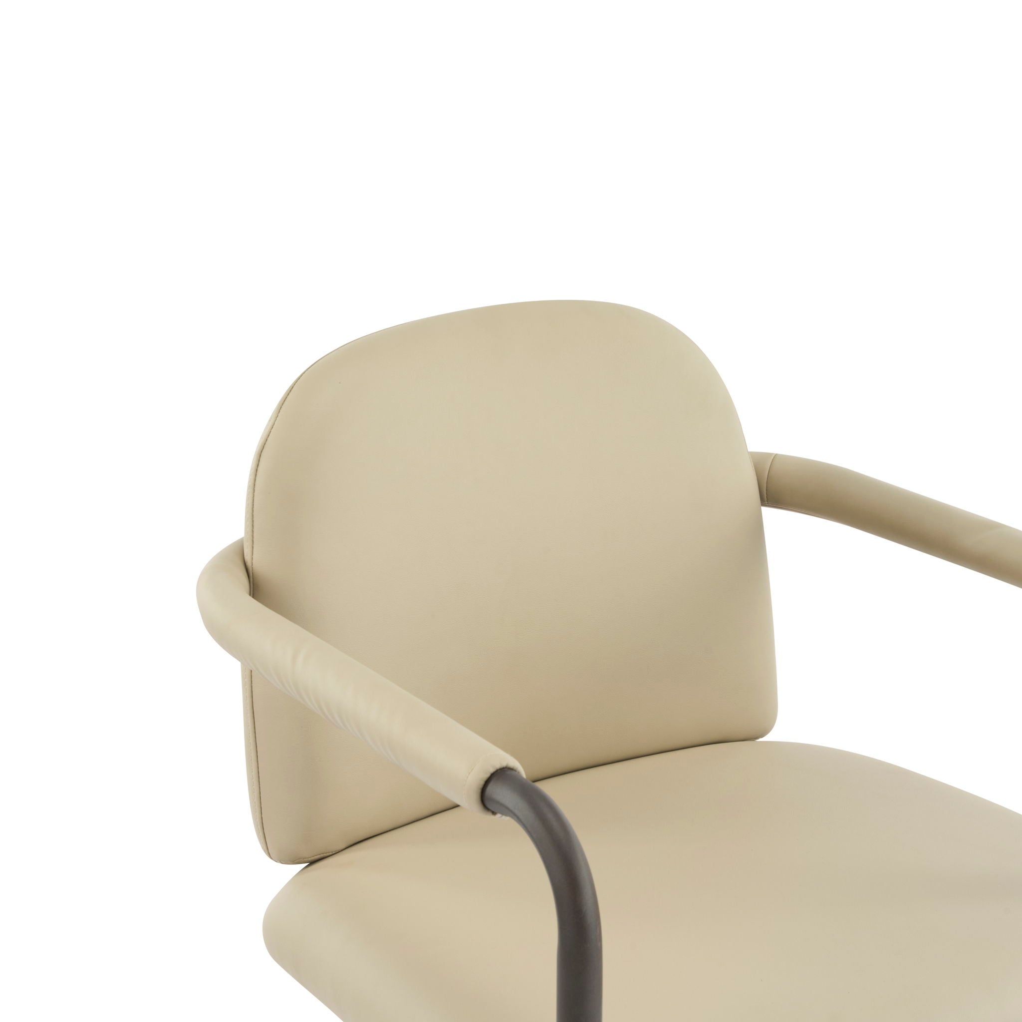 Modern Dining Chair (Set of 2) With Iron Frame - Espresso / Khaki