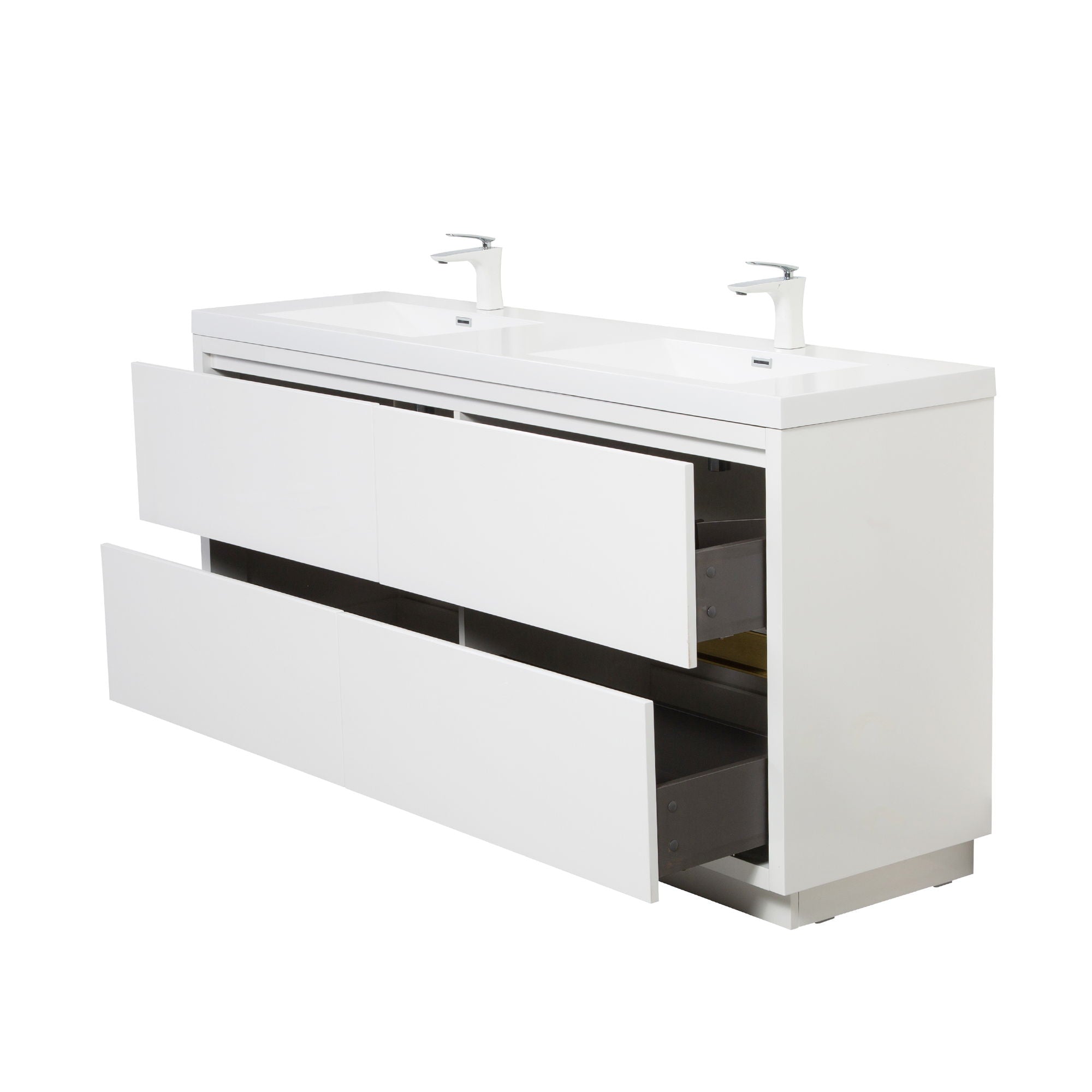 Bathin Freestanding Bathroom Vanity With Double Sinks, Bathroom Storage Vanity Cabinet With Stone Resin Countertop And Soft Close Drawers