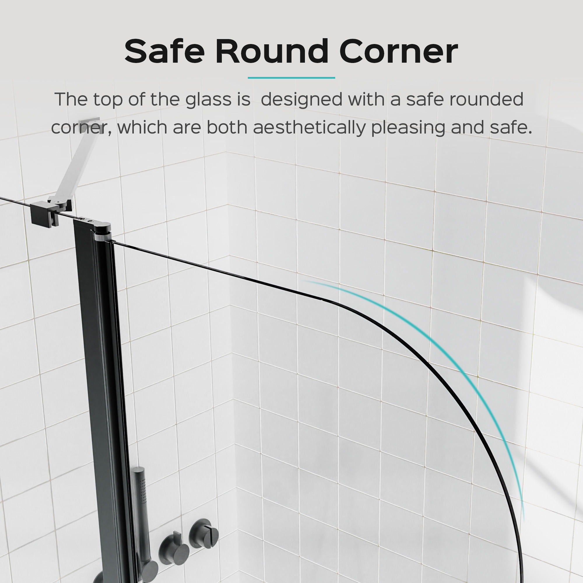 Frameless Folding Shower Doors For Bathtub With Pivot Tub Glass Door, 1 / 4" Tempered Glass