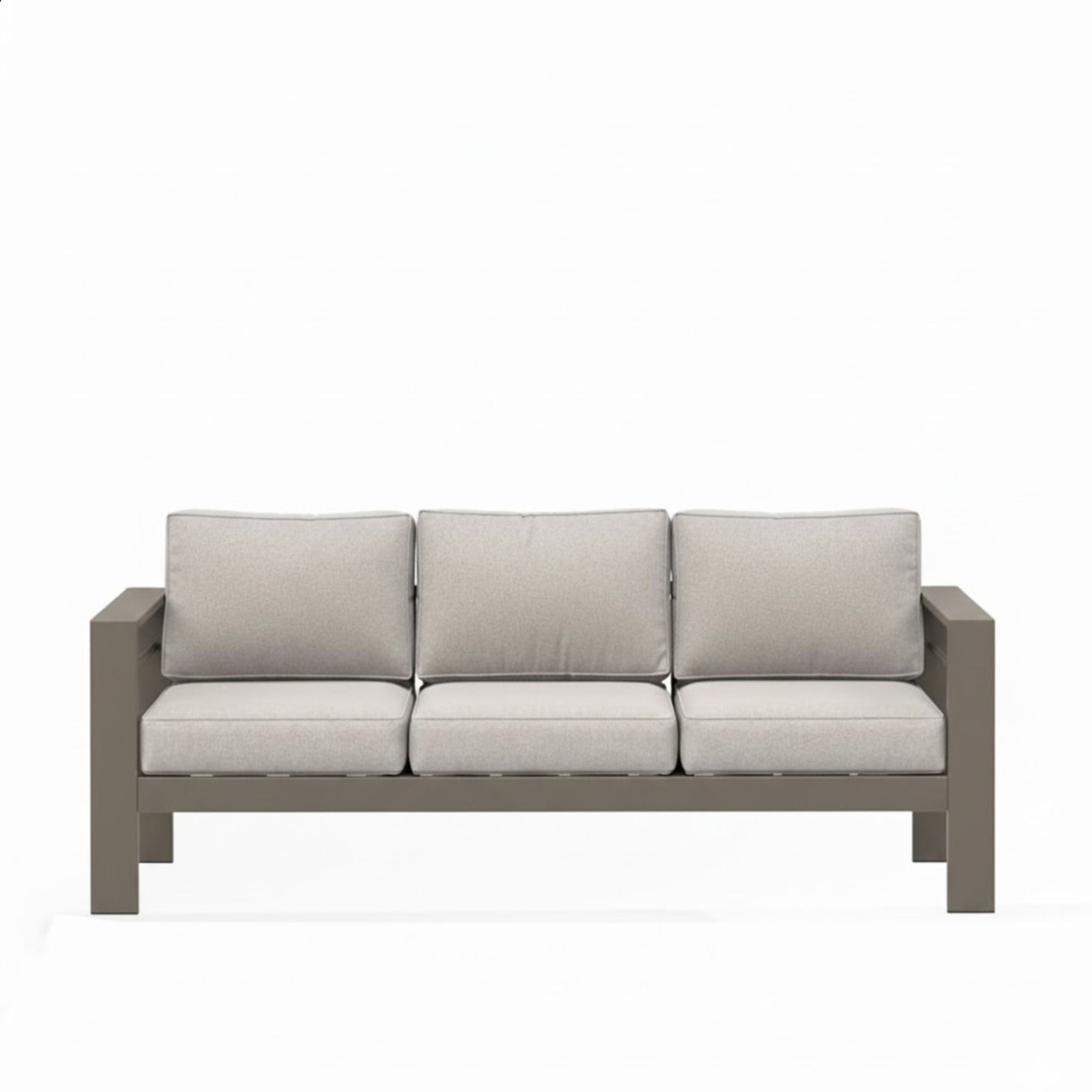 All-Weather Patio Sofa With Cushions, 3 Seat Outdoor Couch