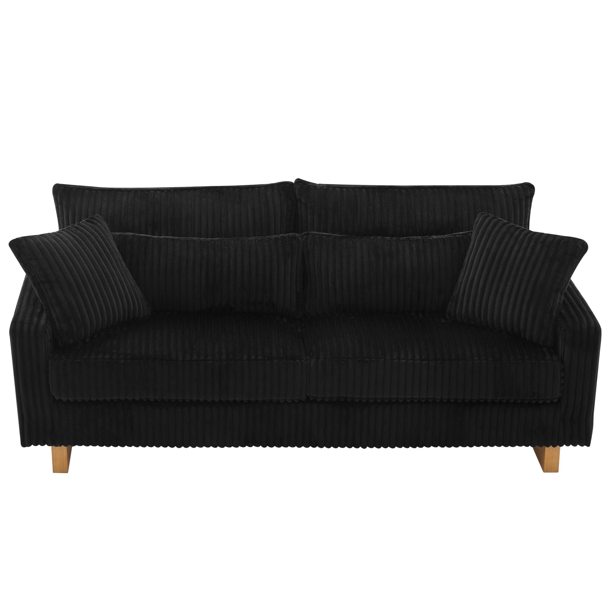 Modern Corduroy Loveseat Sofa With 4 Pillows