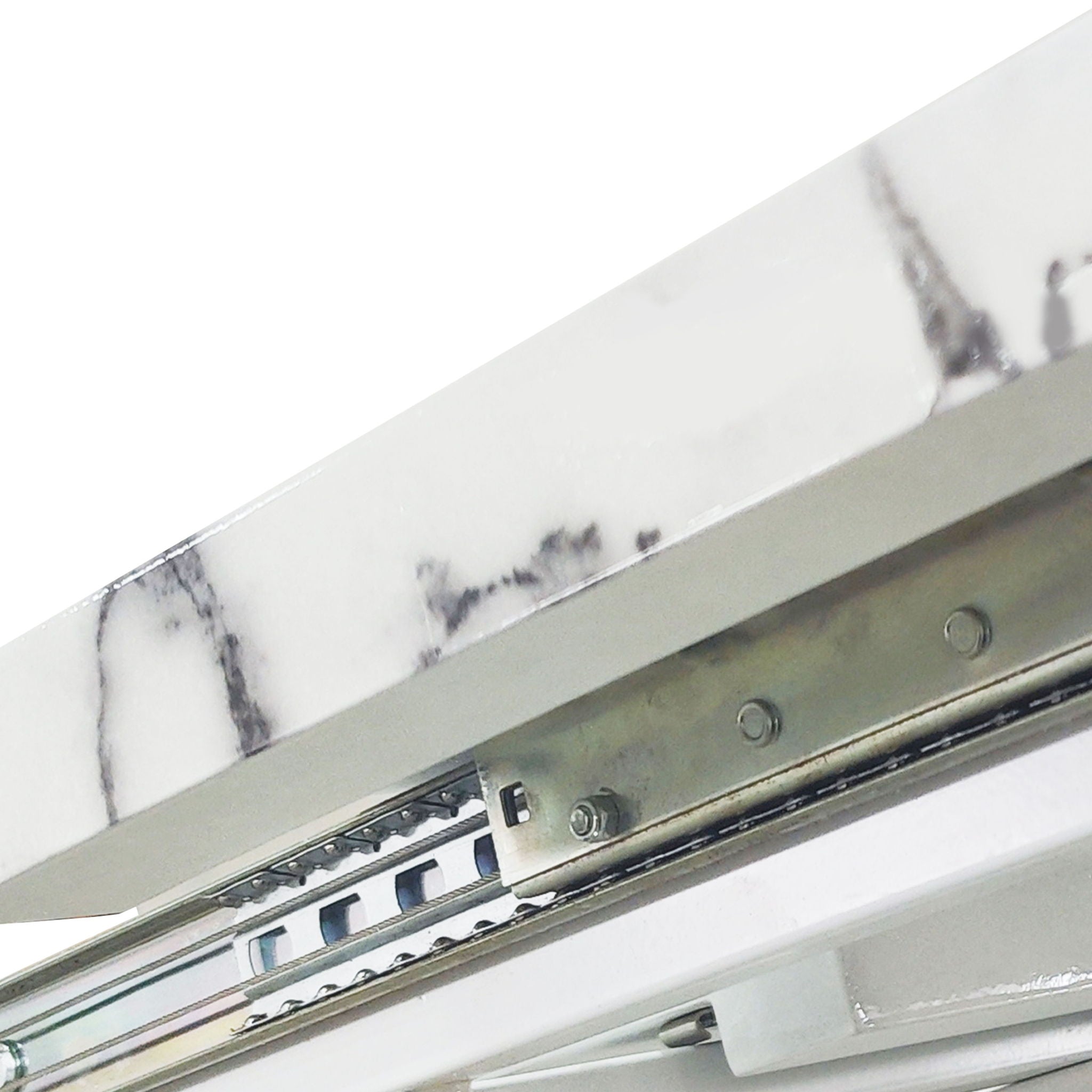 Rectangle Dining Table With Stretchable Top, X Shape Mdf Legs With Steel Base - White / Black