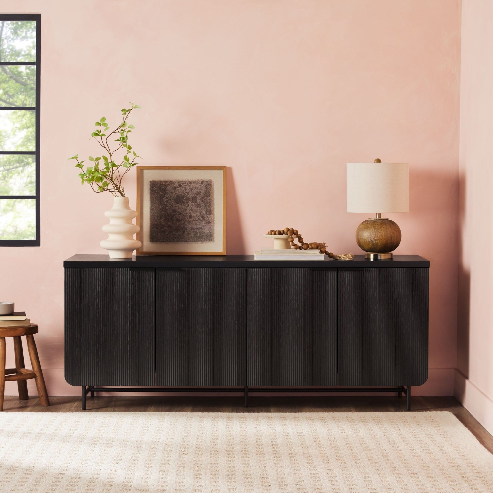 Modern Fluted Door Minimalist Storage Sideboard