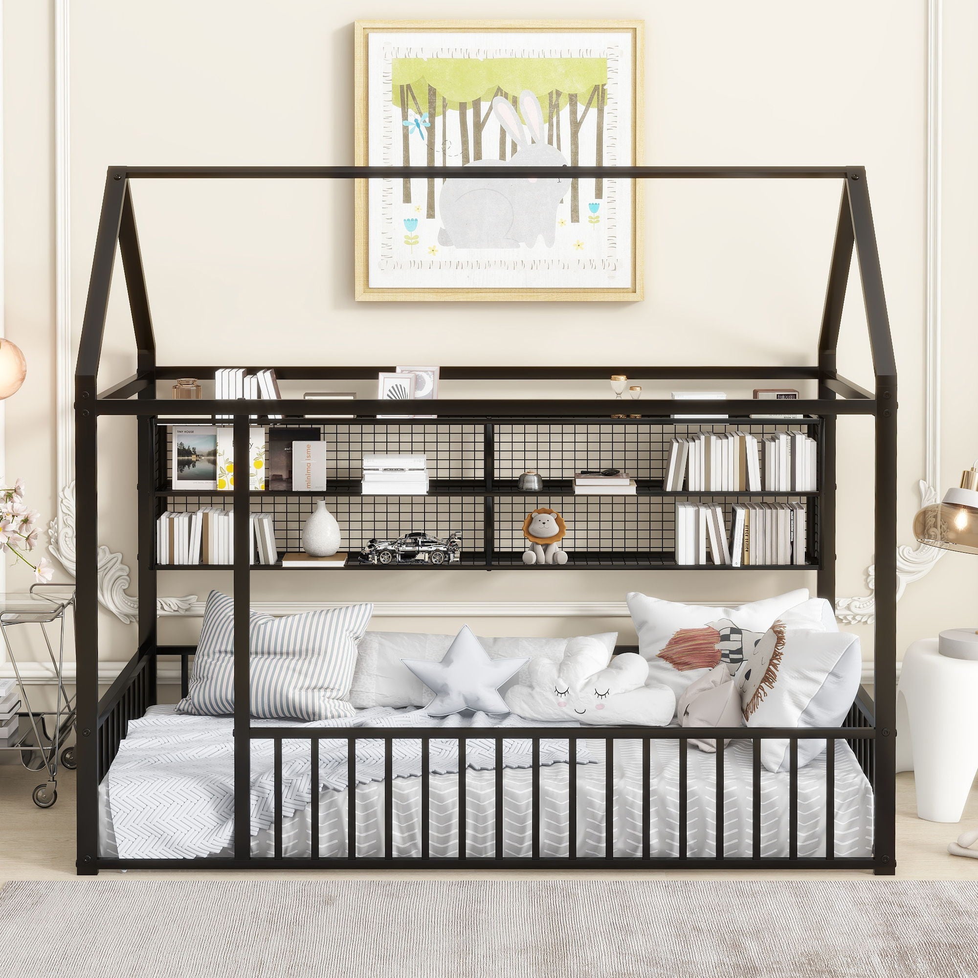 House Frame With Fence And Shelves