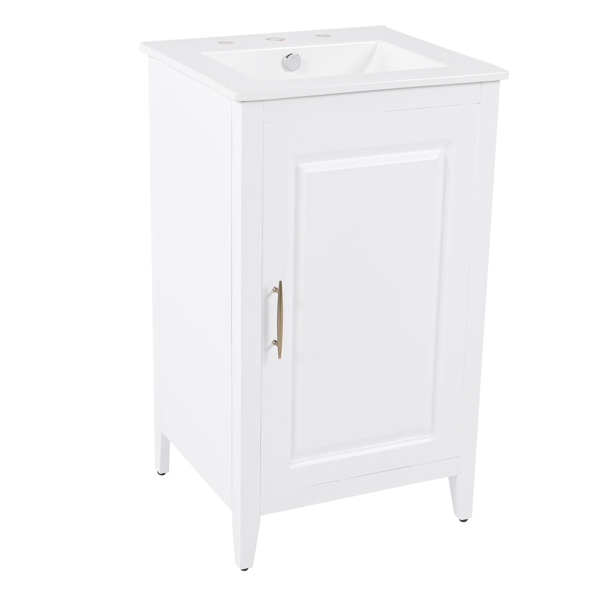 Modern Bathroom Vanity With Sink, Functional Drawer, Soft- Closing Door