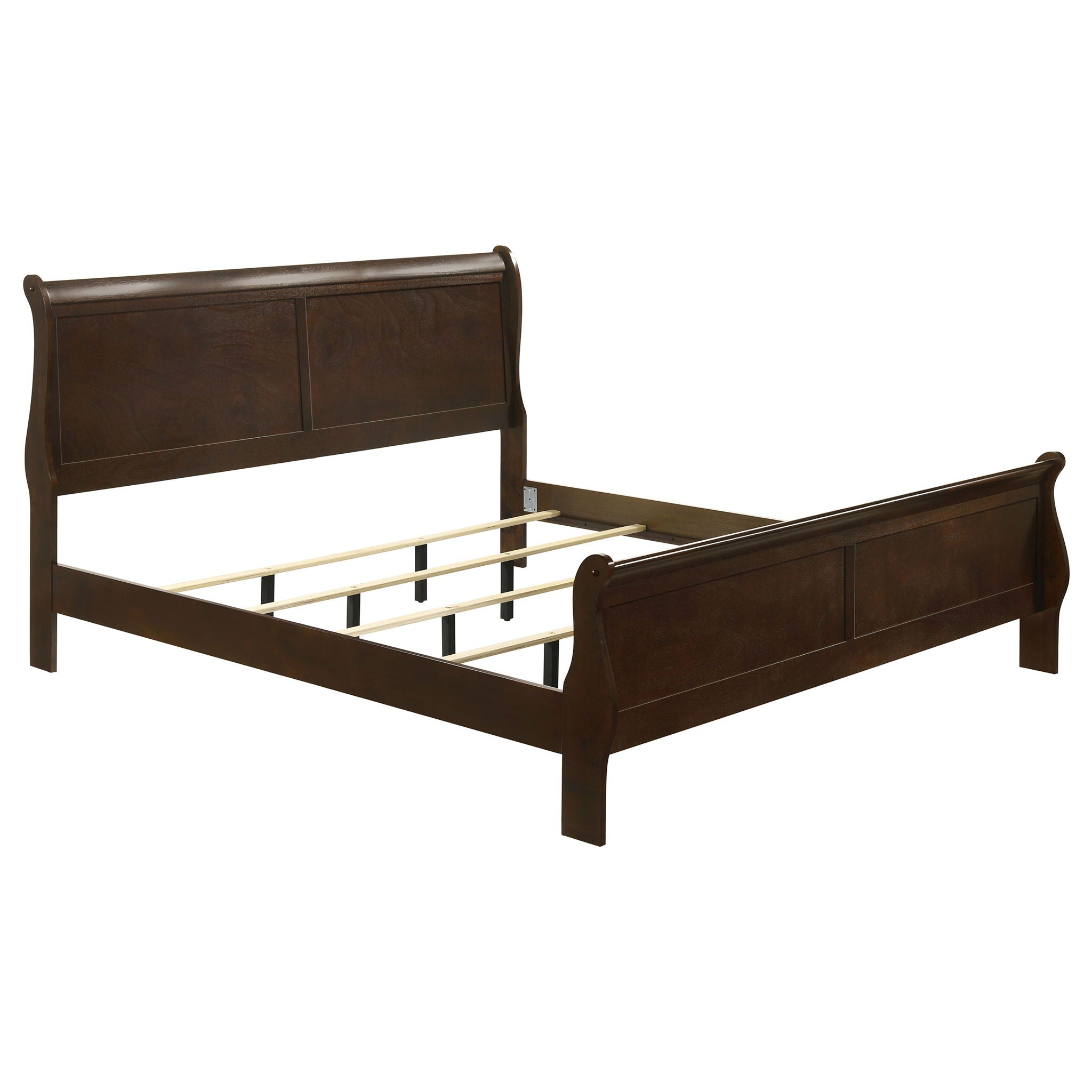 Graffenstaden - Eastern King Sleigh Bed With Curved Headboard And Footboard - Cappuccino